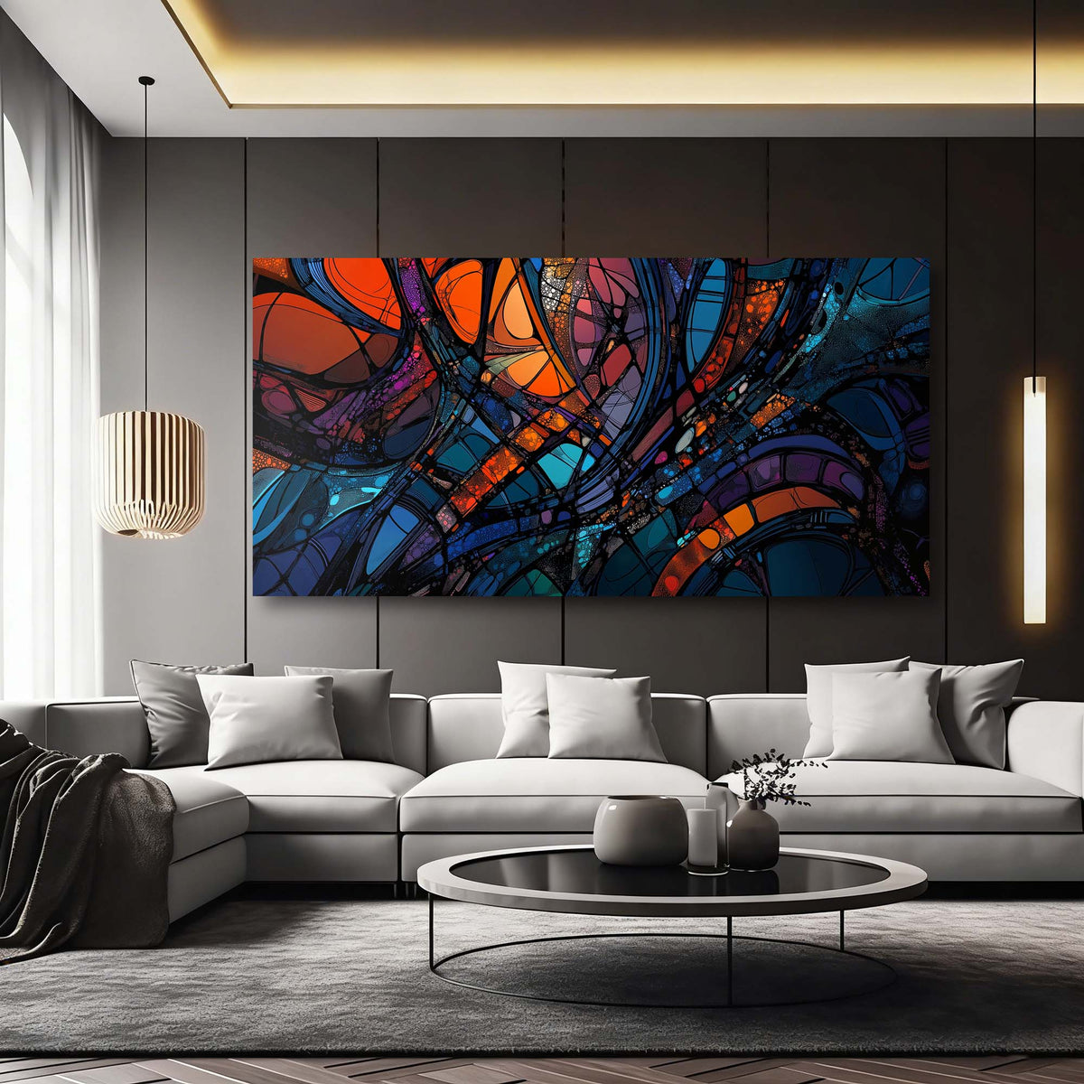 Purple Mysterious Abstract Wall Art Art Deco Painting Prints Canvas Artwork Living Room Family Bedroom Office Decor