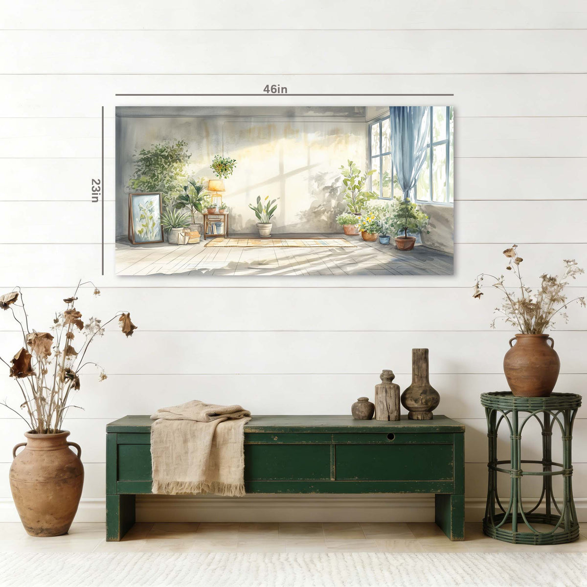 Blue Rustic Nature Canvas Wall Art for Living Room Prints Artwork Bedroom Office Decor