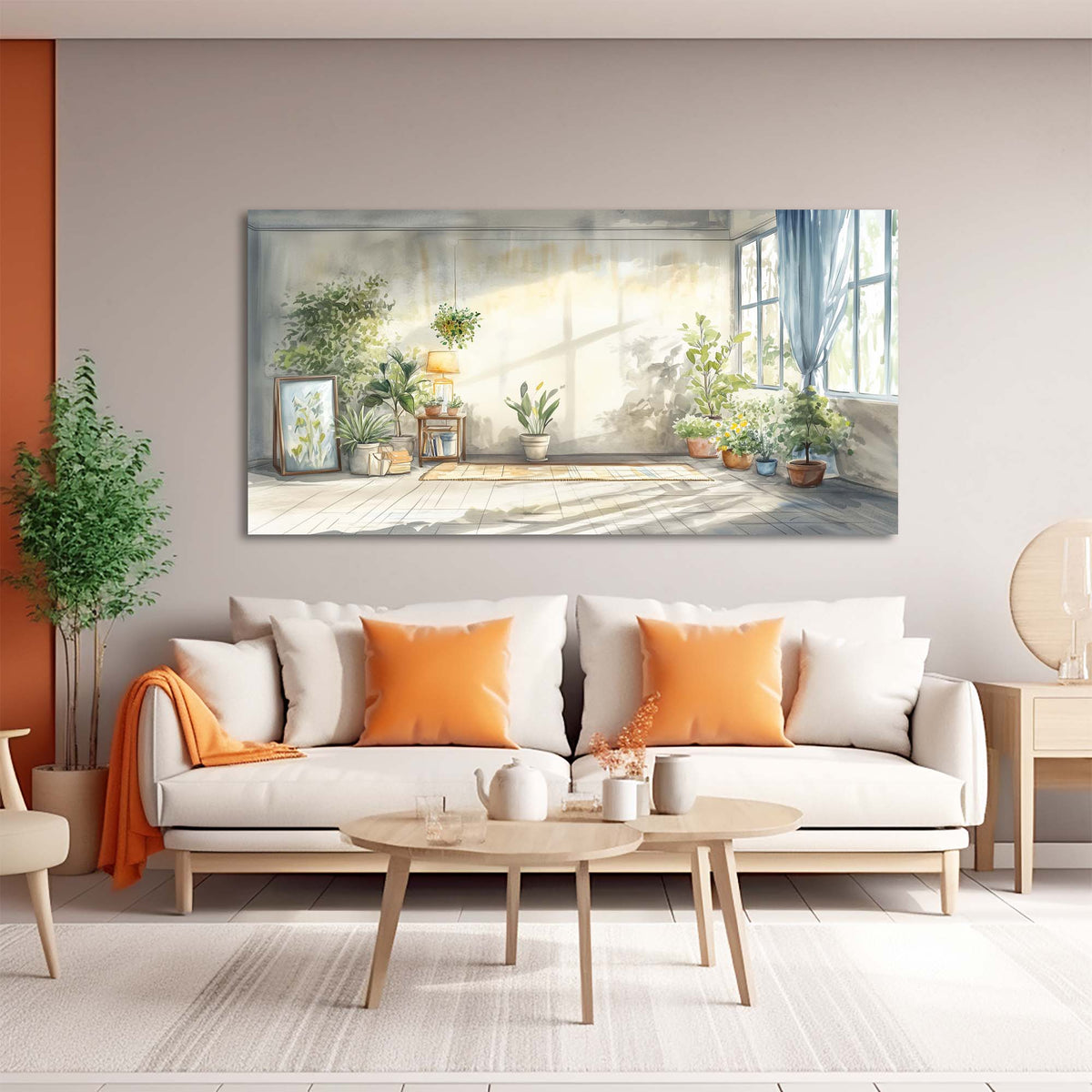 Blue Rustic Nature Canvas Wall Art for Living Room Prints Artwork Bedroom Office Decor