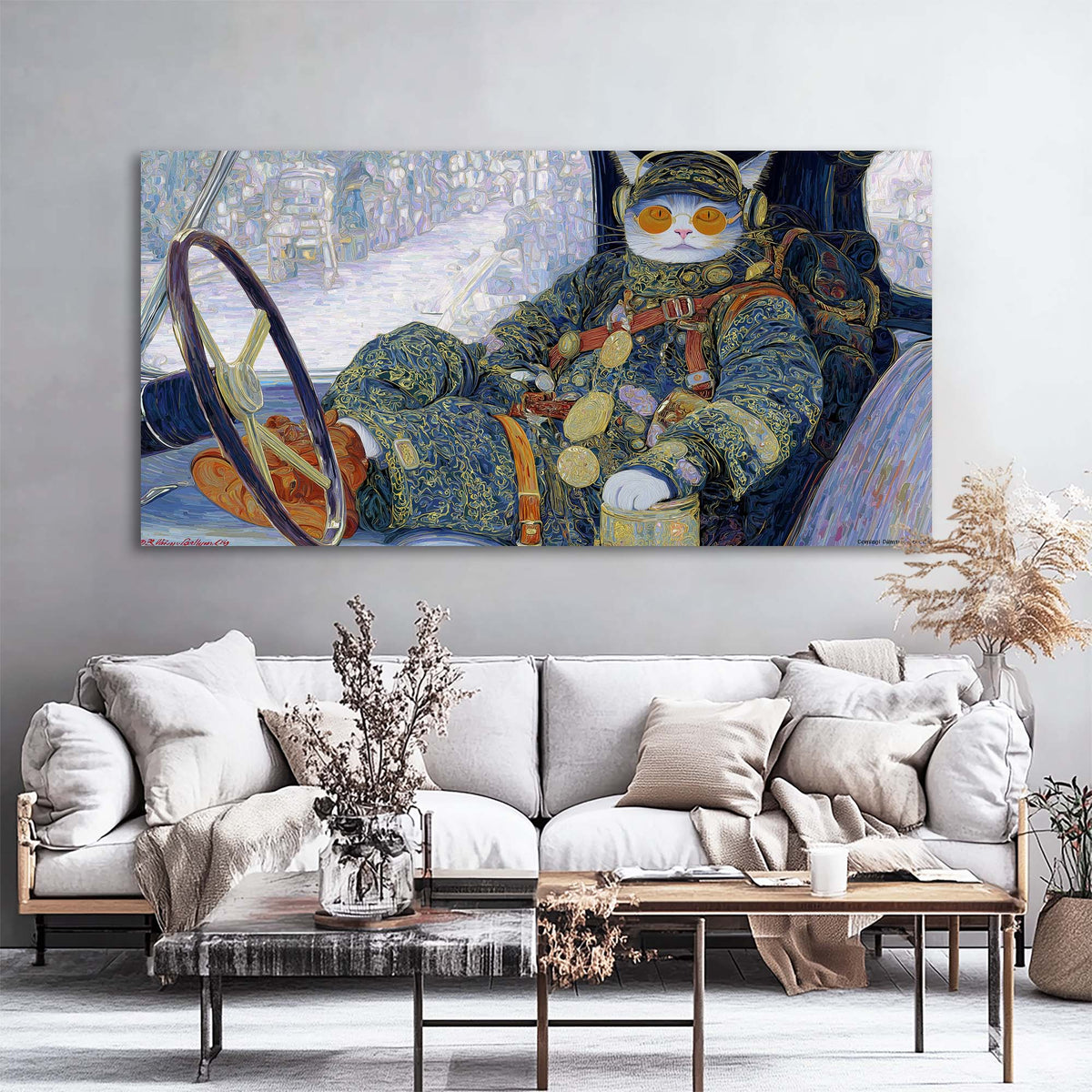 Blue Fantasy Funny Wall Art for Living Room Canvas Painting Prints Artwork Family Bedroom Office Decor