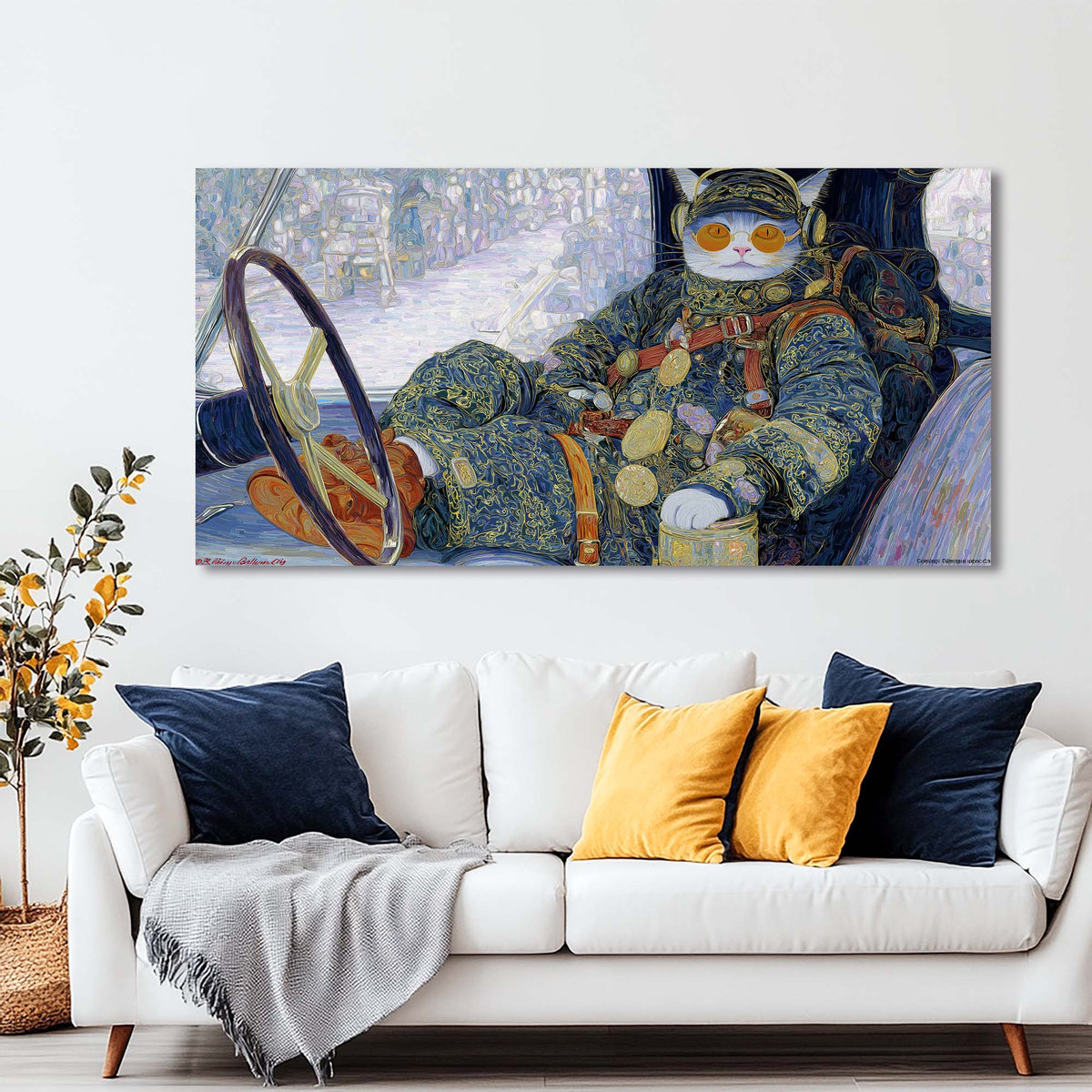 Blue Fantasy Funny Wall Art for Living Room Canvas Painting Prints Artwork Family Bedroom Office Decor