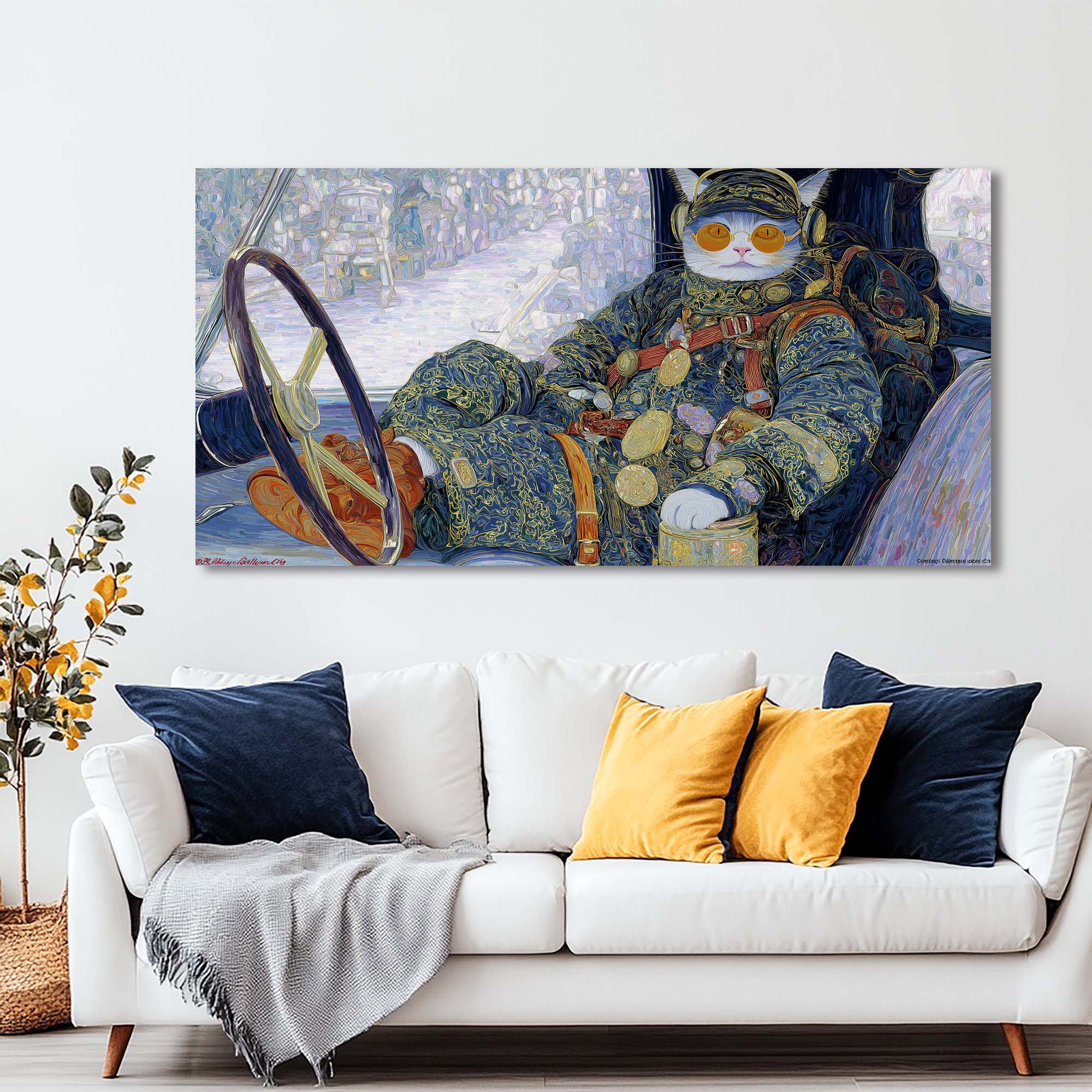 Blue Fantasy Funny Wall Art for Living Room Canvas Painting Prints Artwork Family Bedroom Office Decor