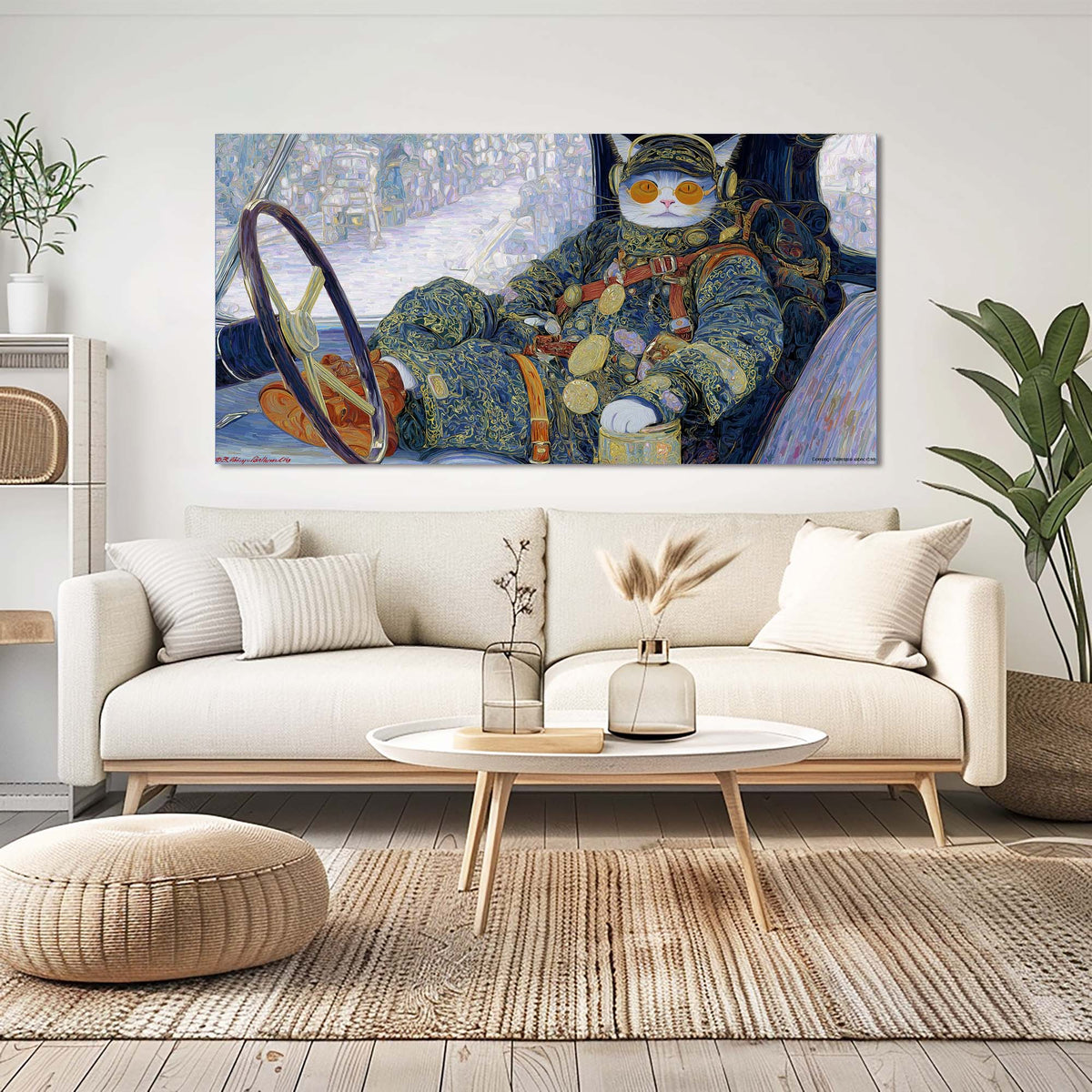 Blue Fantasy Funny Wall Art for Living Room Canvas Painting Prints Artwork Family Bedroom Office Decor