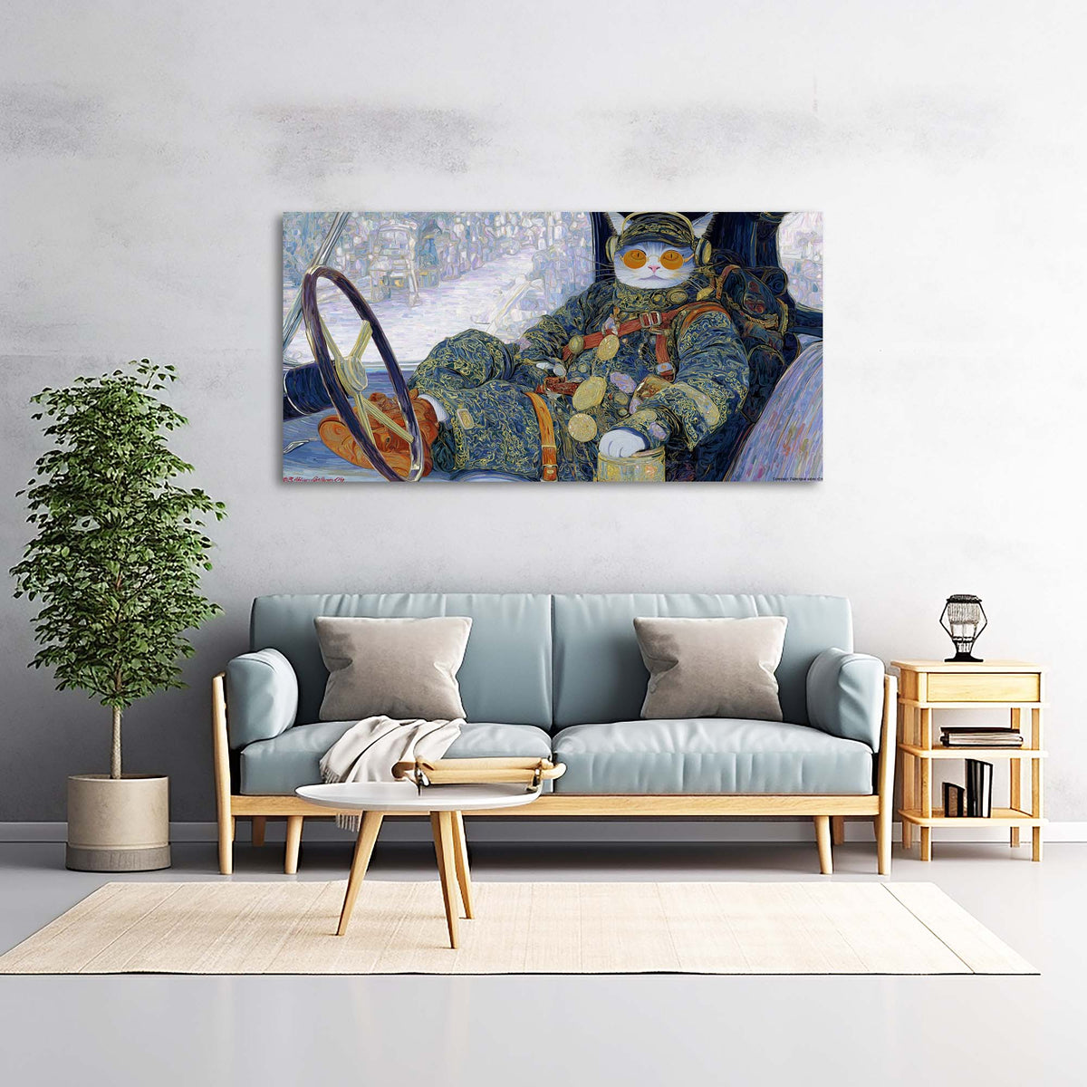 Blue Fantasy Funny Wall Art for Living Room Canvas Painting Prints Artwork Family Bedroom Office Decor