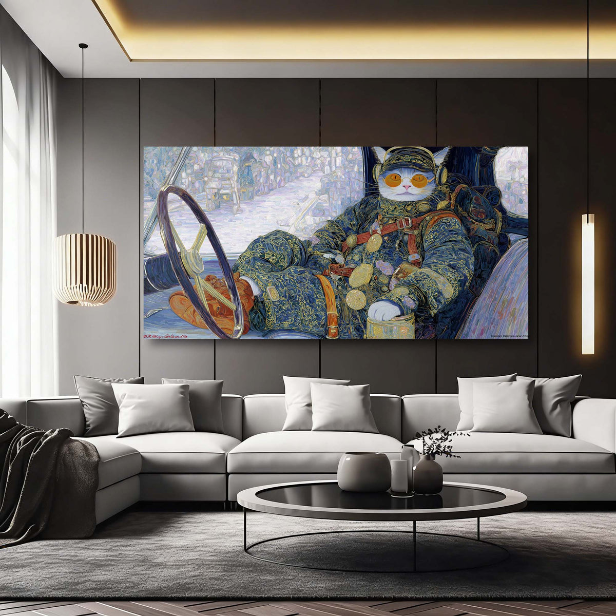 Blue Fantasy Funny Wall Art for Living Room Canvas Painting Prints Artwork Family Bedroom Office Decor