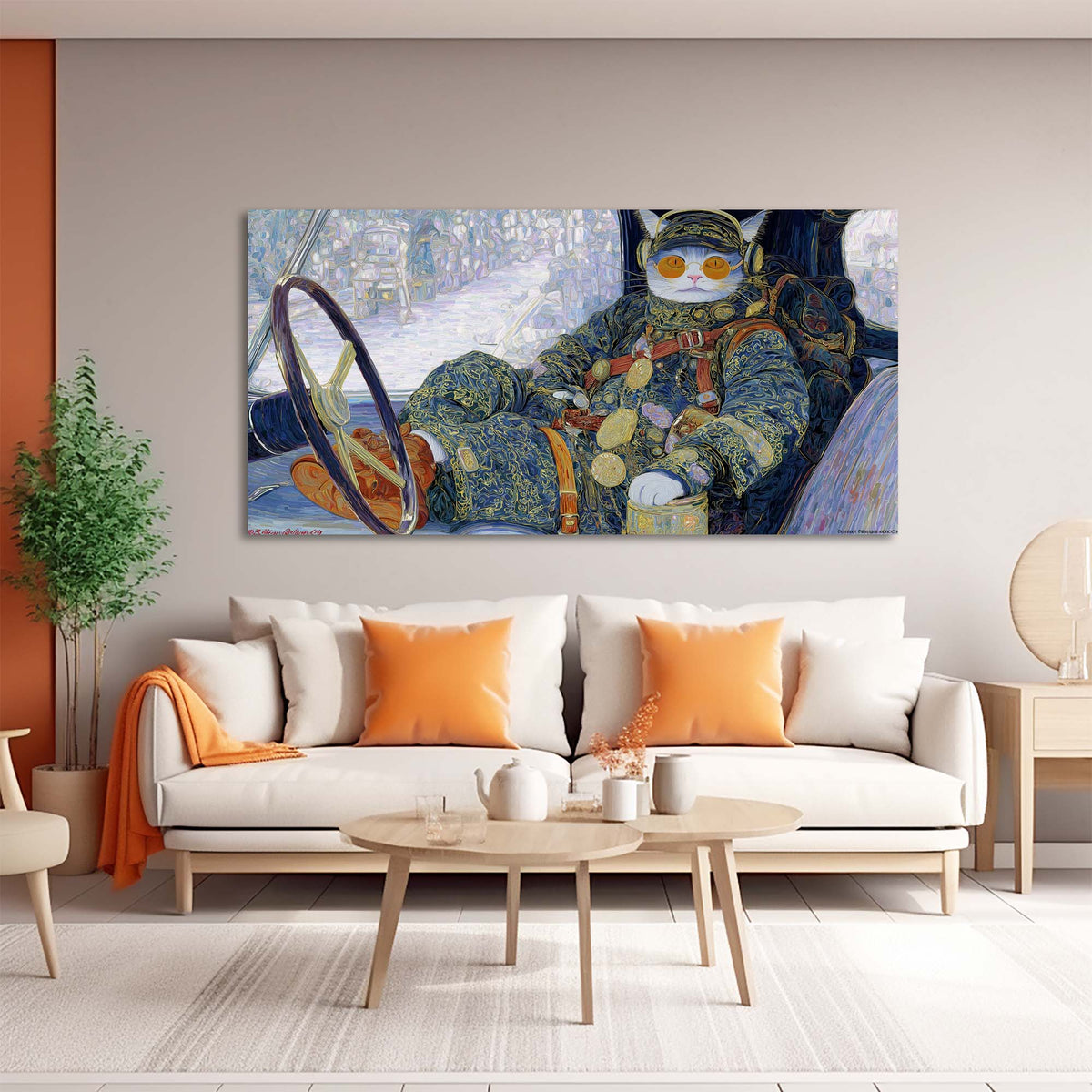 Blue Fantasy Funny Wall Art for Living Room Canvas Painting Prints Artwork Family Bedroom Office Decor