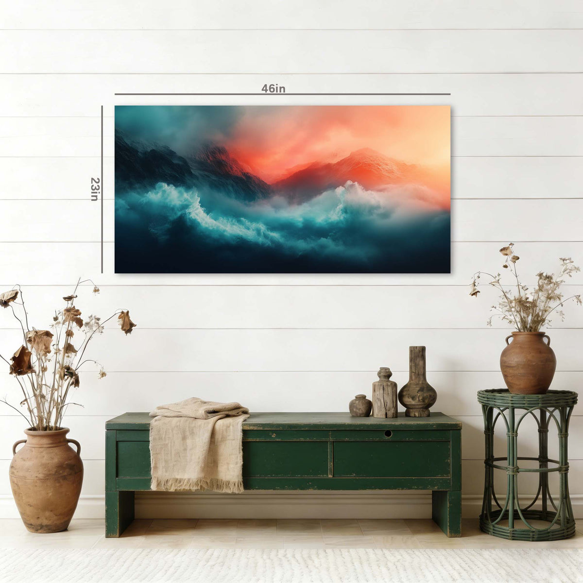 Orange Mysterious Nature Wall Art for Living Room Canvas Painting Prints Artwork Family Bedroom Office Decor
