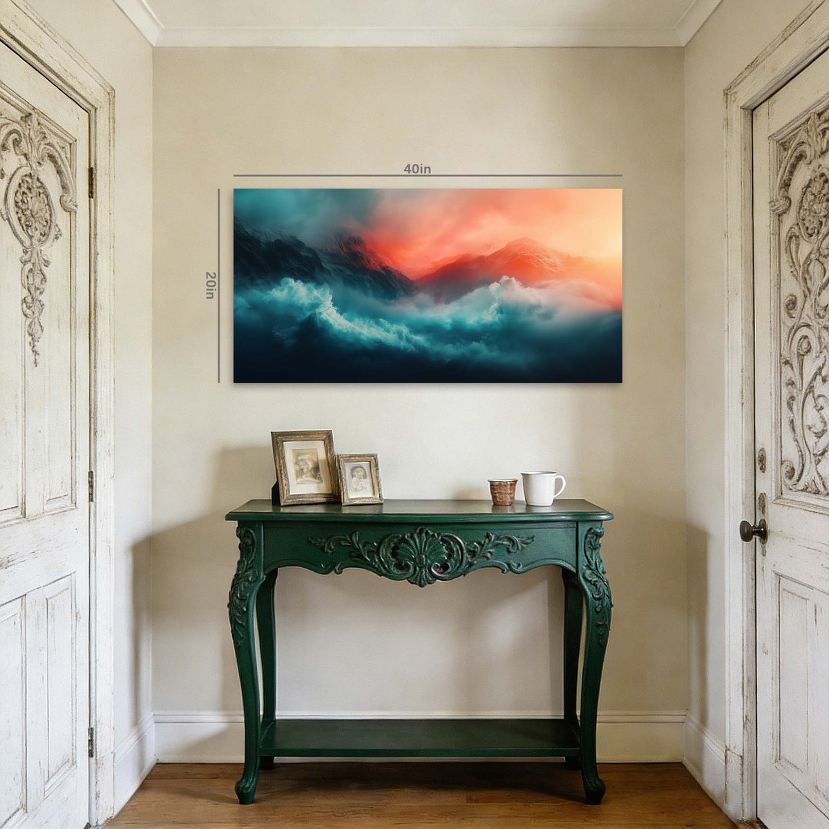 Orange Mysterious Nature Wall Art for Living Room Canvas Painting Prints Artwork Family Bedroom Office Decor