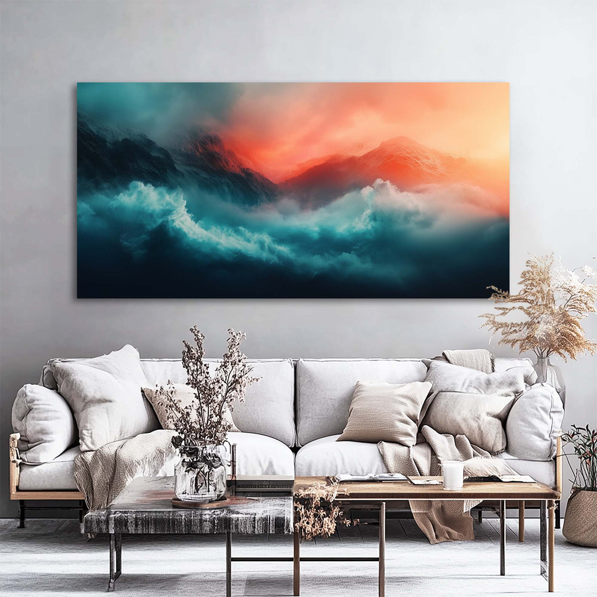 Orange Mysterious Nature Wall Art for Living Room Canvas Painting Prints Artwork Family Bedroom Office Decor