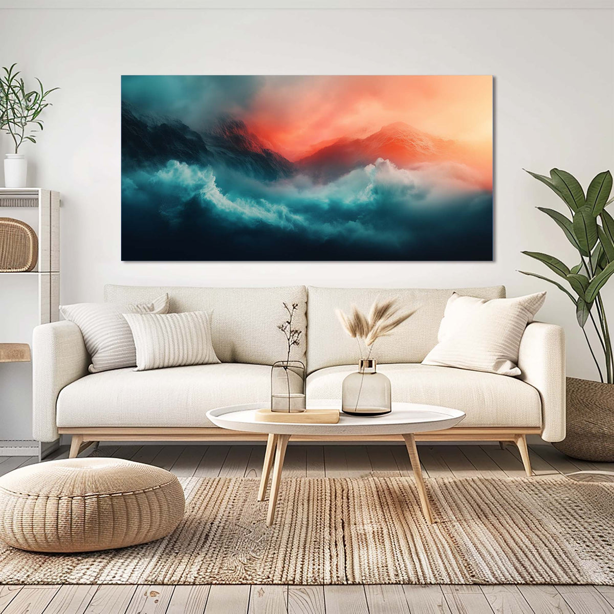 Orange Mysterious Nature Wall Art for Living Room Canvas Painting Prints Artwork Family Bedroom Office Decor