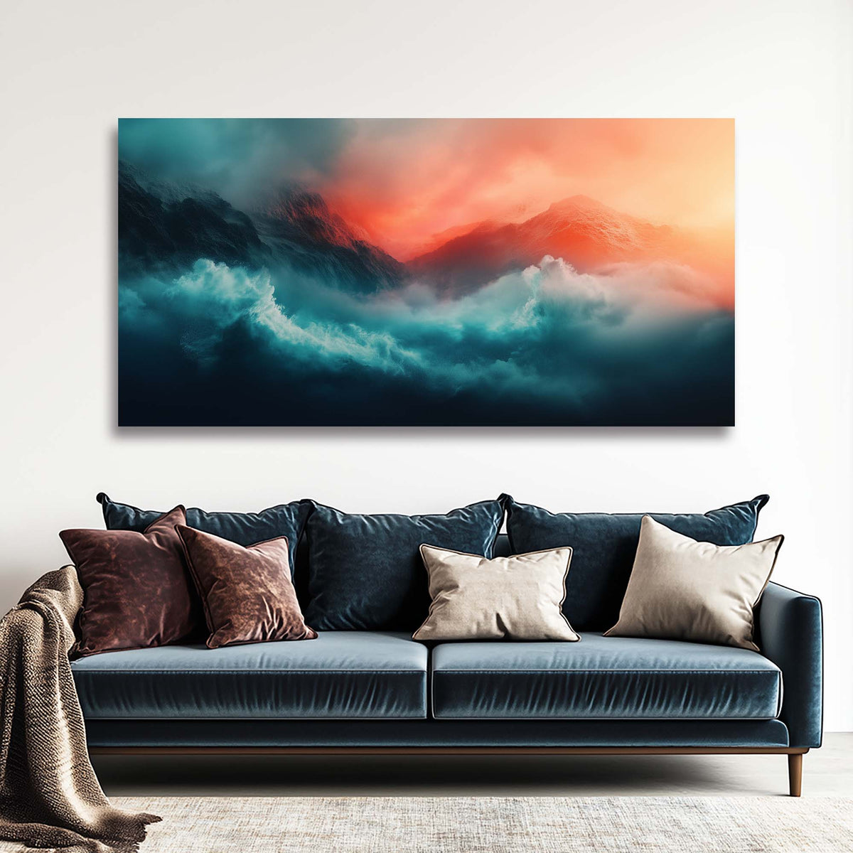 Orange Mysterious Nature Wall Art for Living Room Canvas Painting Prints Artwork Family Bedroom Office Decor