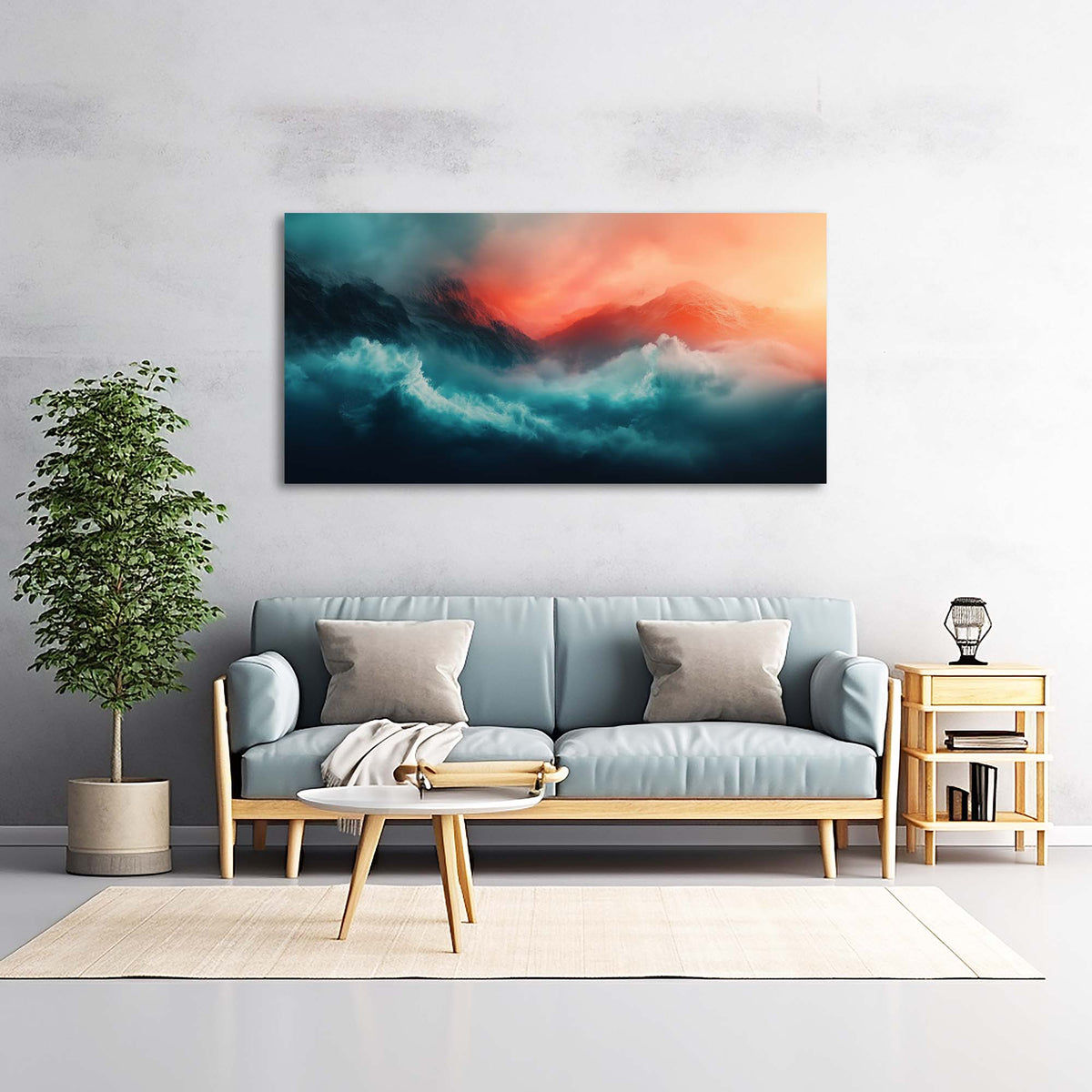 Orange Mysterious Nature Wall Art for Living Room Canvas Painting Prints Artwork Family Bedroom Office Decor
