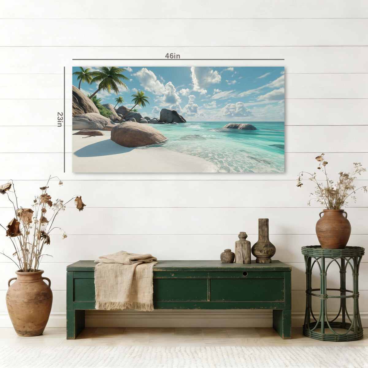 Brown Tropical Nature Canvas Wall Art for Living Room Prints Artwork Bedroom Office Decor