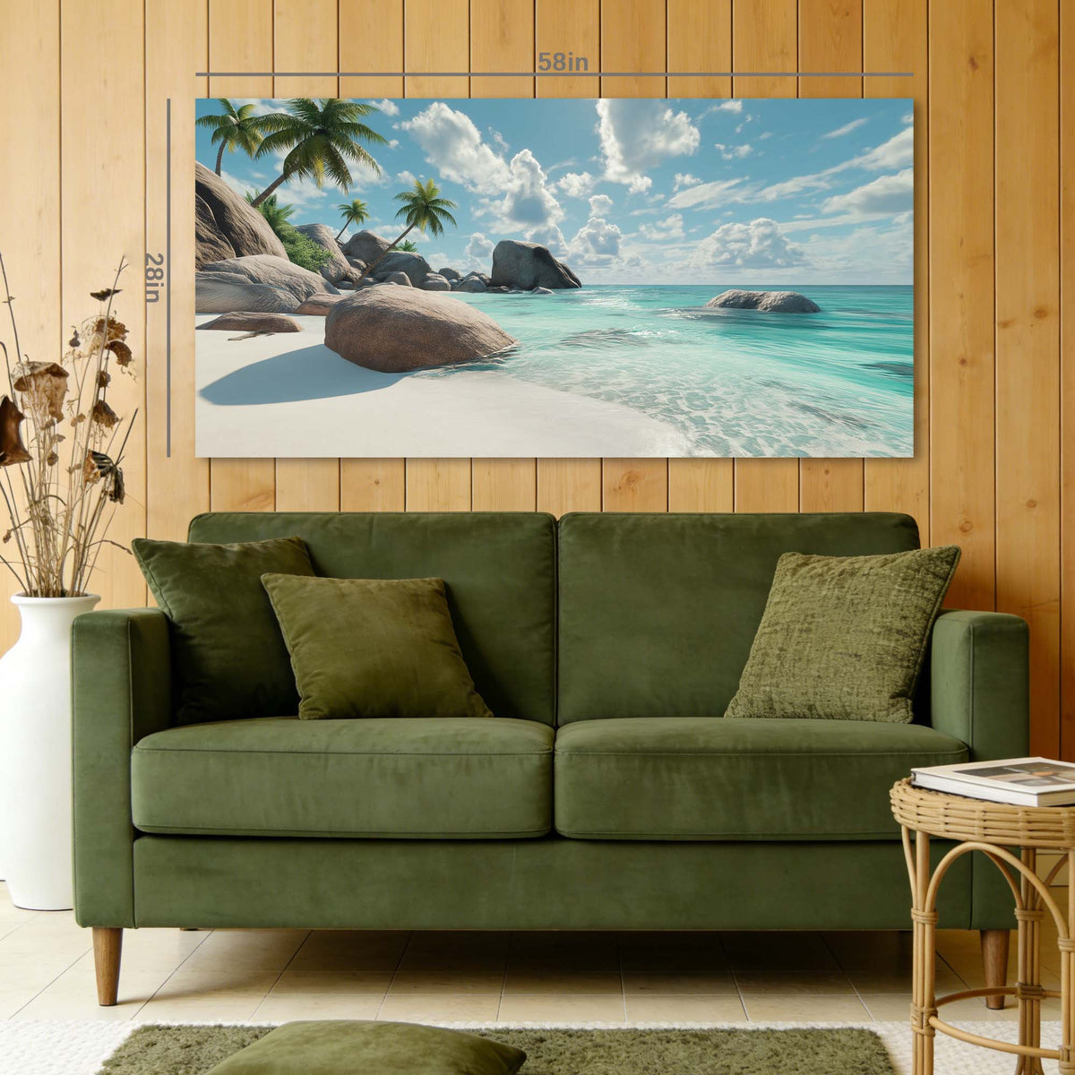 Brown Tropical Nature Canvas Wall Art for Living Room Prints Artwork Bedroom Office Decor