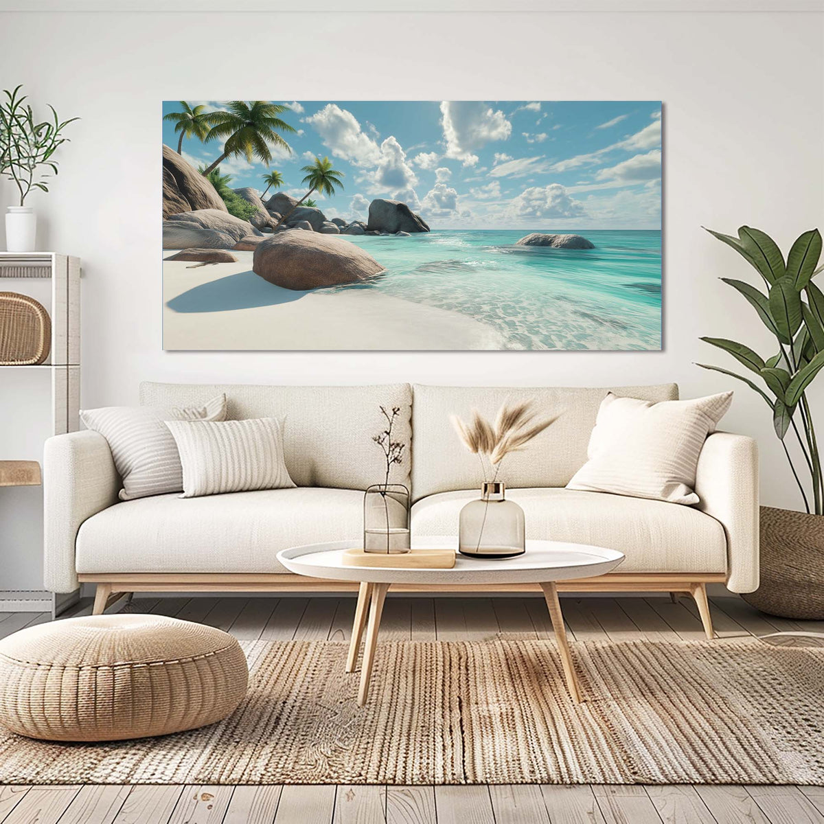 Brown Tropical Nature Canvas Wall Art for Living Room Prints Artwork Bedroom Office Decor