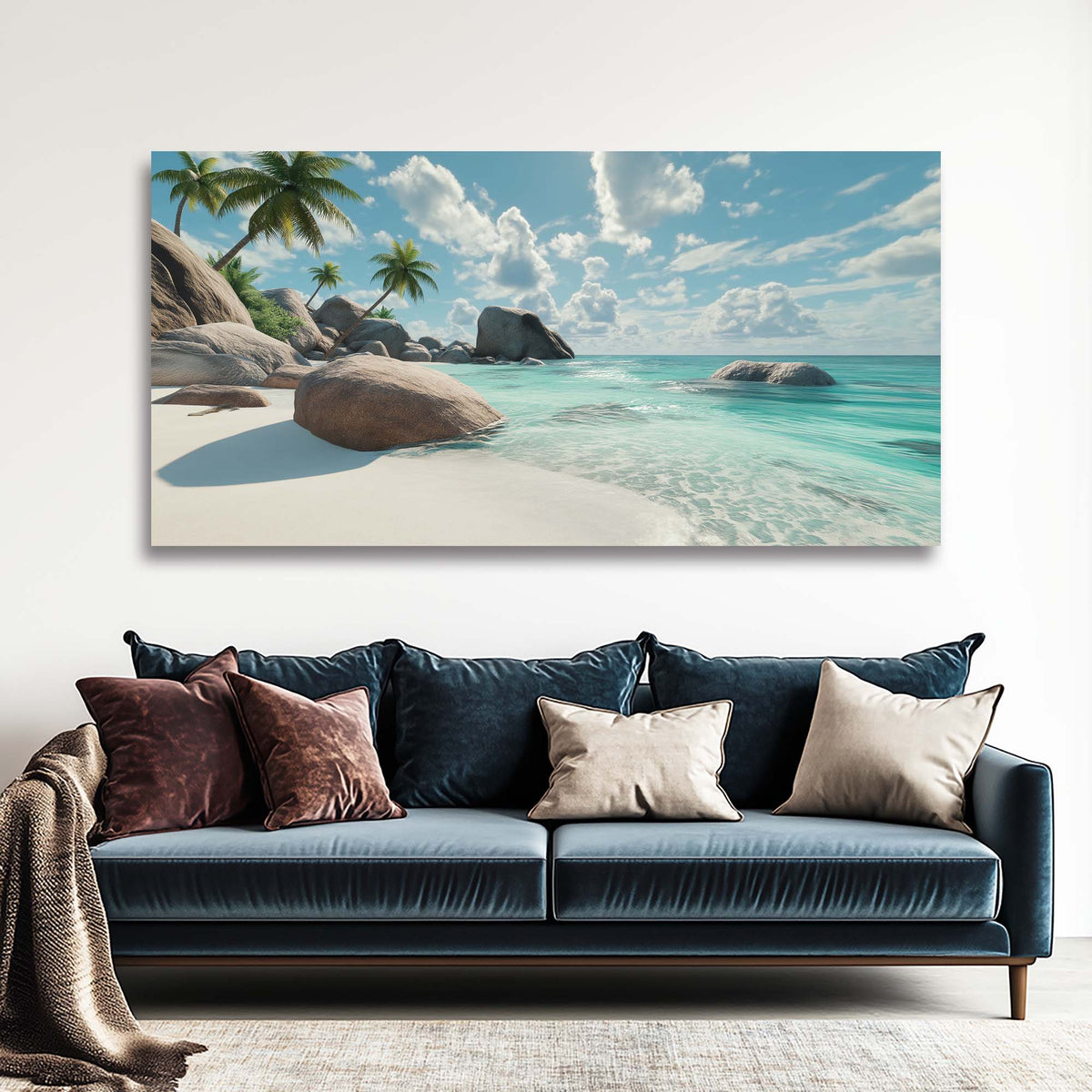 Brown Tropical Nature Canvas Wall Art for Living Room Prints Artwork Bedroom Office Decor