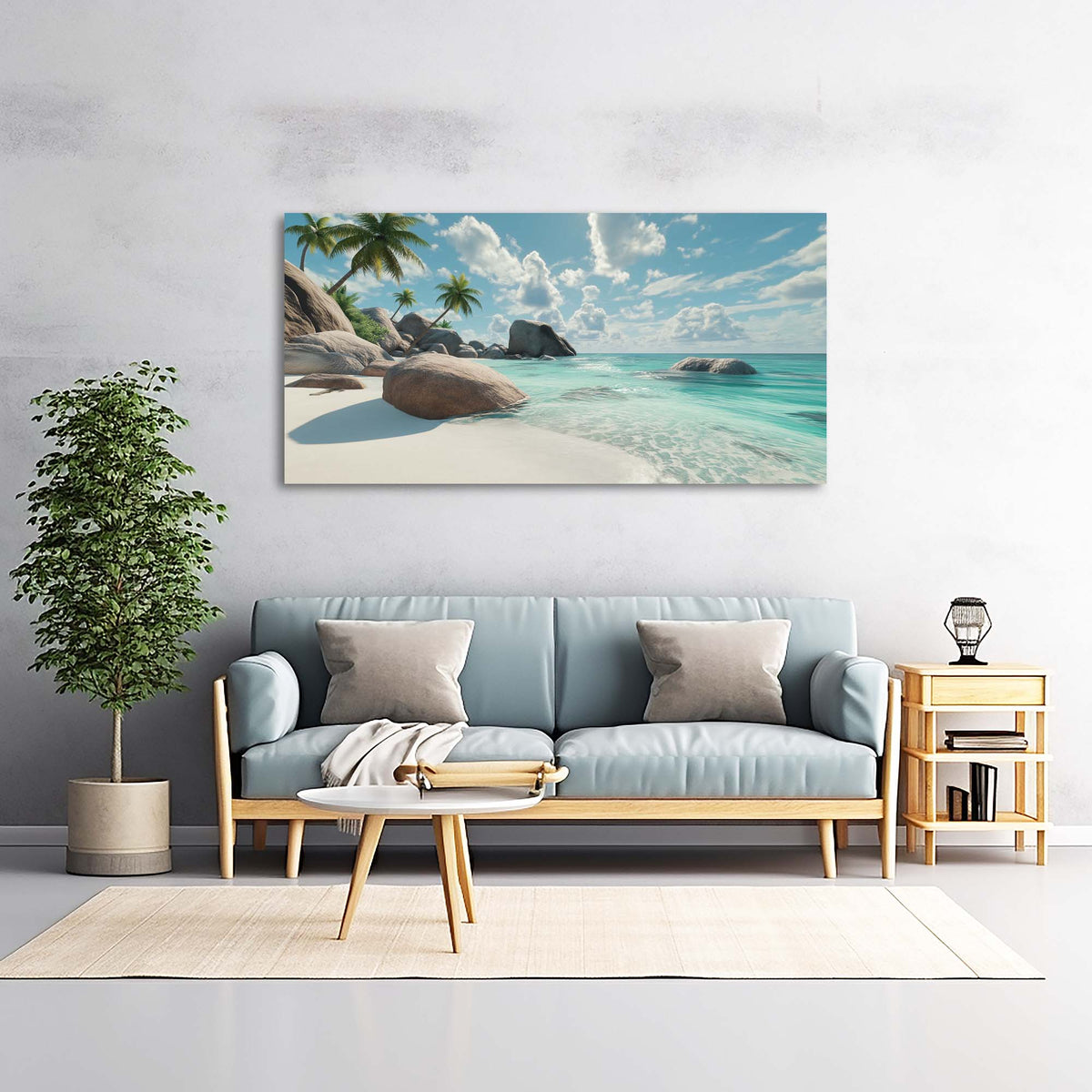 Brown Tropical Nature Canvas Wall Art for Living Room Prints Artwork Bedroom Office Decor