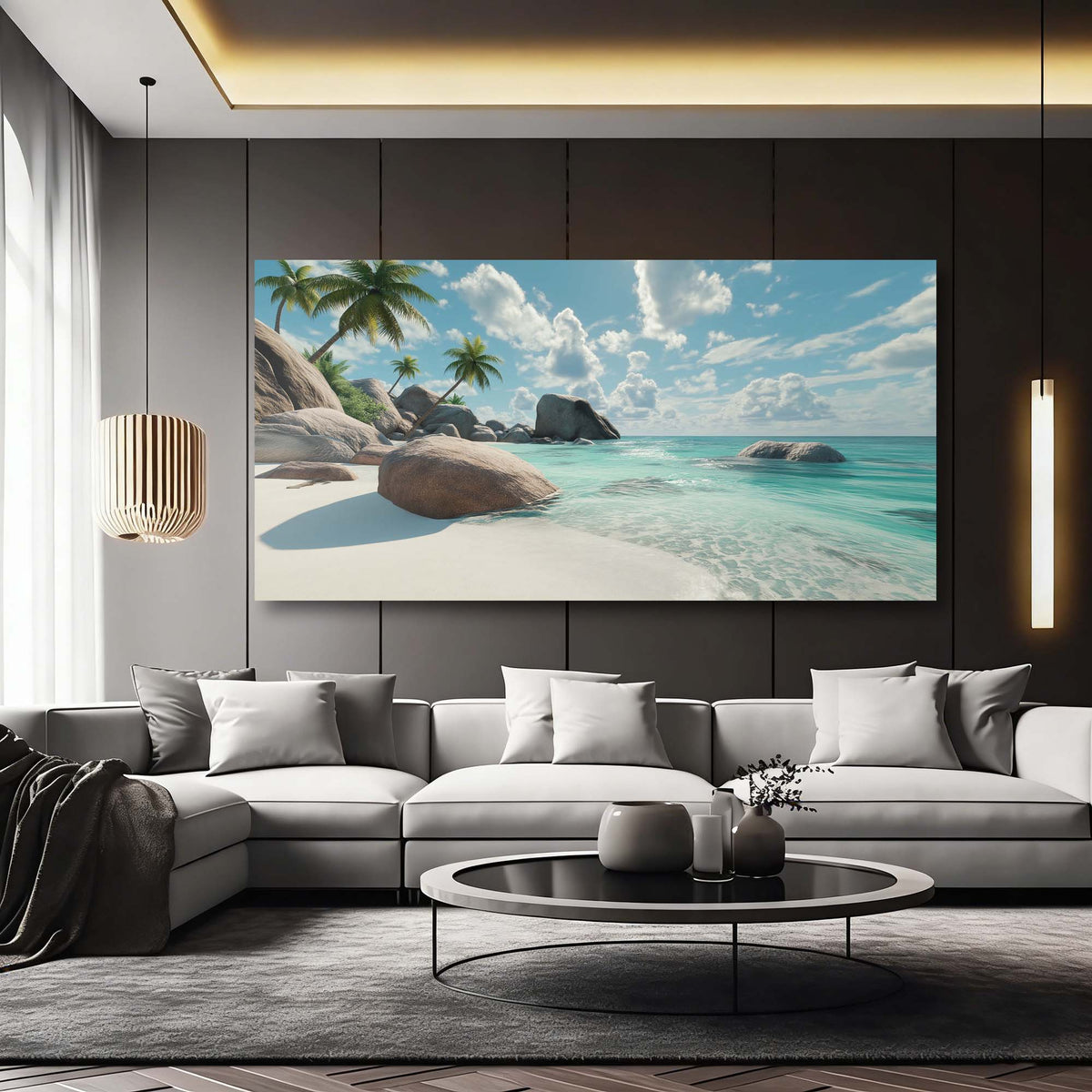 Brown Tropical Nature Canvas Wall Art for Living Room Prints Artwork Bedroom Office Decor
