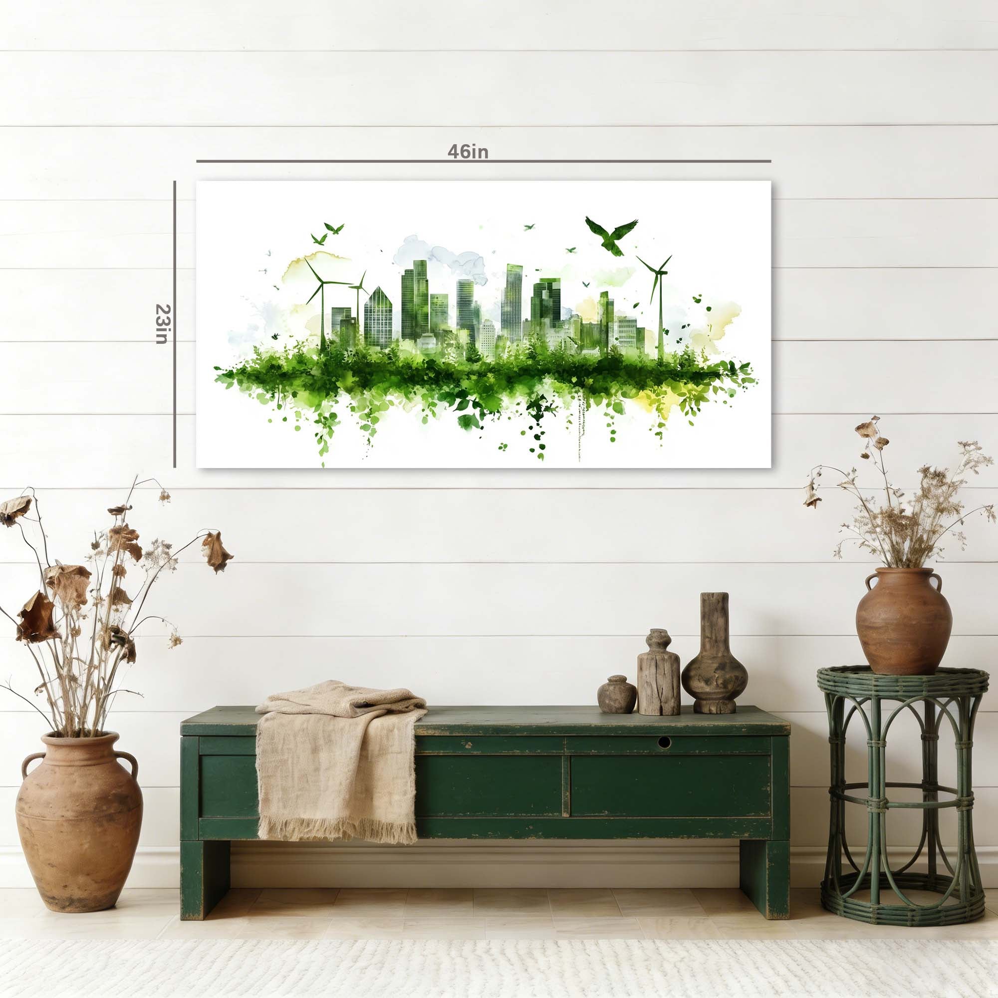 Yellow Urban Nature Wall Art Canvas Painting Prints Artwor Office Bedroom Living Room Decor