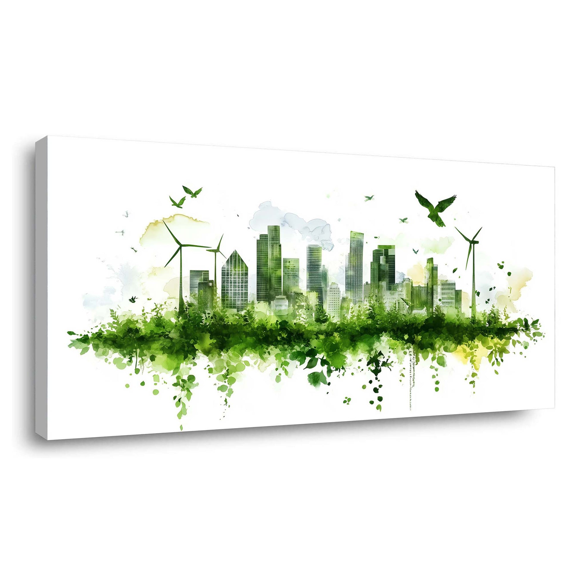 Yellow Urban Nature Wall Art Canvas Painting Prints Artwor Office Bedroom Living Room Decor
