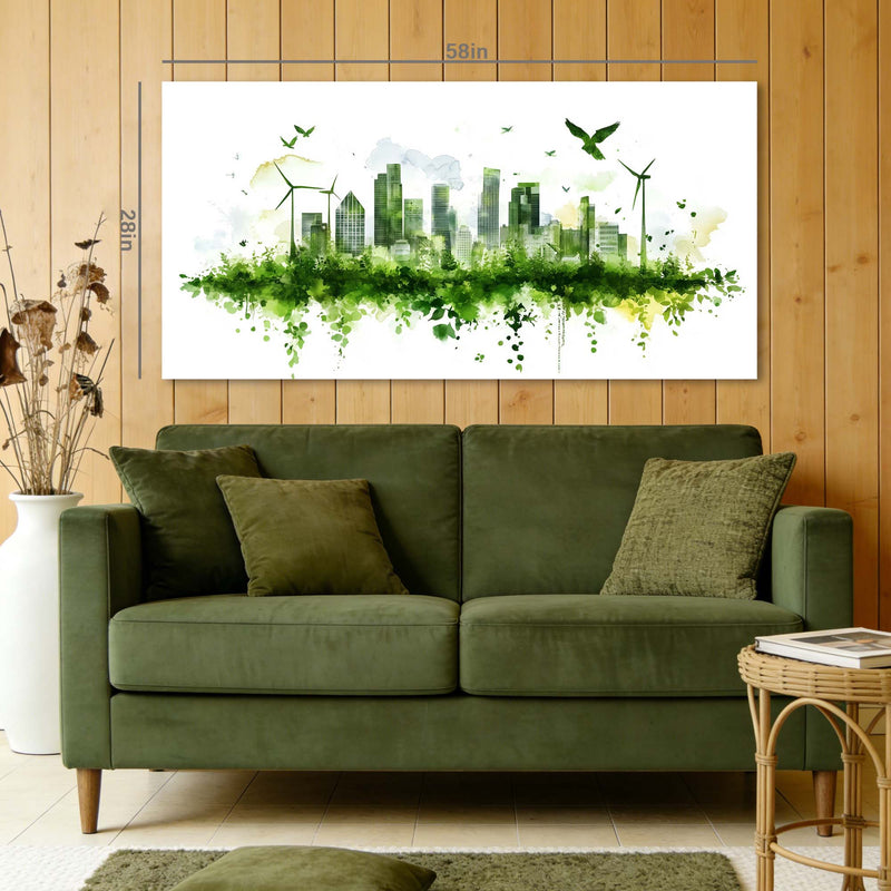 Yellow Urban Nature Wall Art Canvas Painting Prints Artwor Office Bedroom Living Room Decor