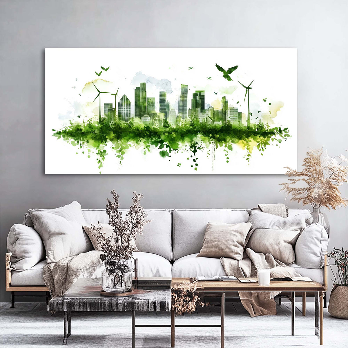 Yellow Urban Nature Wall Art Canvas Painting Prints Artwor Office Bedroom Living Room Decor
