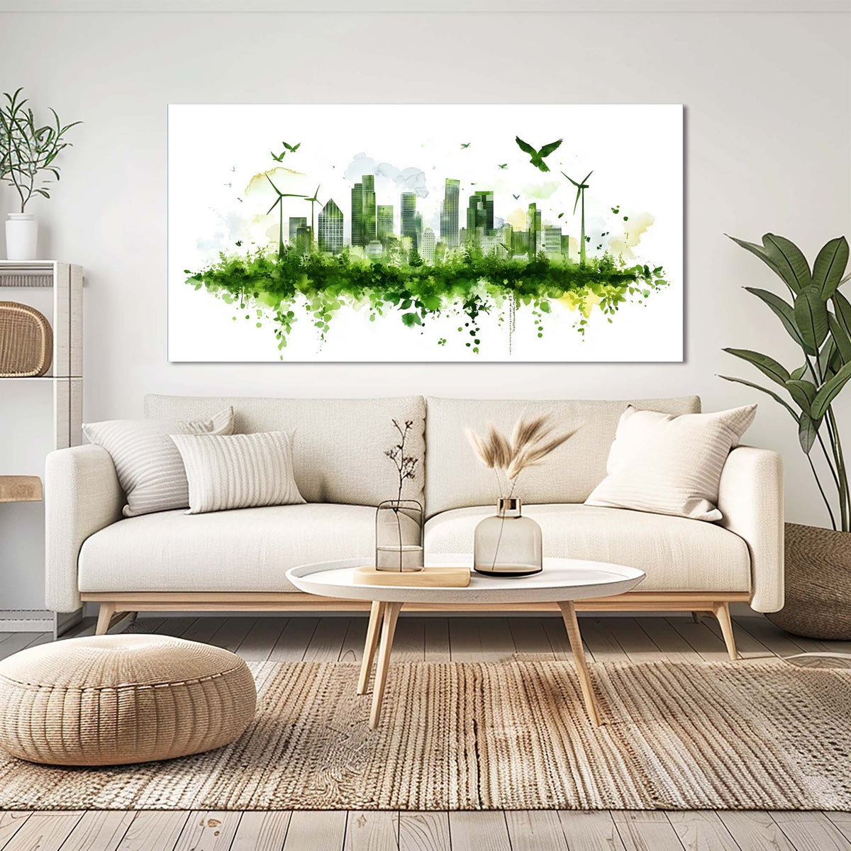 Yellow Urban Nature Wall Art Canvas Painting Prints Artwor Office Bedroom Living Room Decor