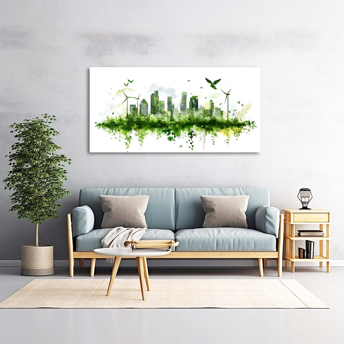 Yellow Urban Nature Wall Art Canvas Painting Prints Artwor Office Bedroom Living Room Decor