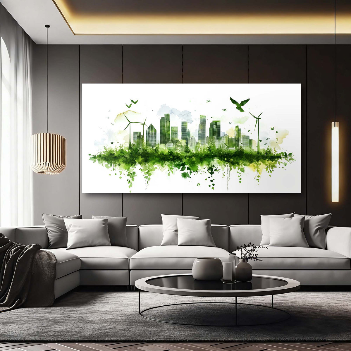 Yellow Urban Nature Wall Art Canvas Painting Prints Artwor Office Bedroom Living Room Decor