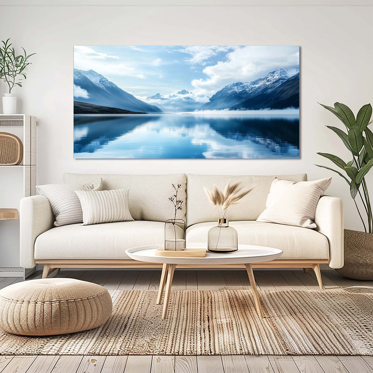 Blue Nature Wall Art for Living Room Canvas Painting Prints Art Deco Artwork Office Bedroom Decor