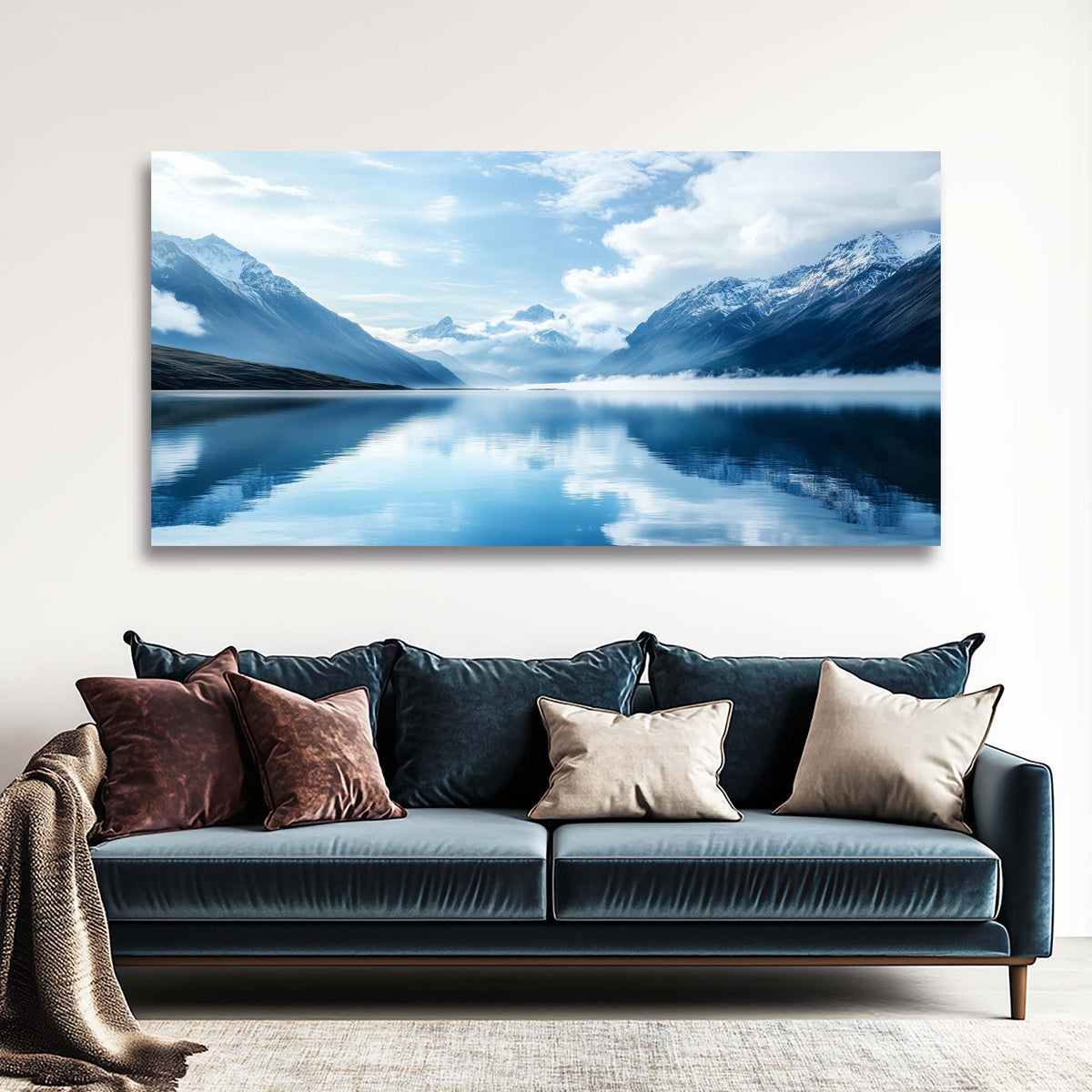 Blue Nature Wall Art for Living Room Canvas Painting Prints Art Deco Artwork Office Bedroom Decor