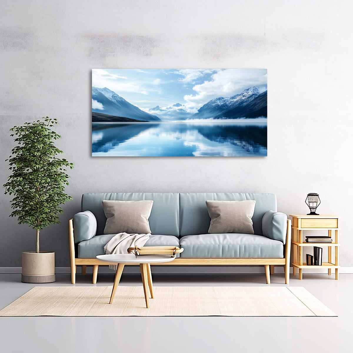 Blue Nature Wall Art for Living Room Canvas Painting Prints Art Deco Artwork Office Bedroom Decor