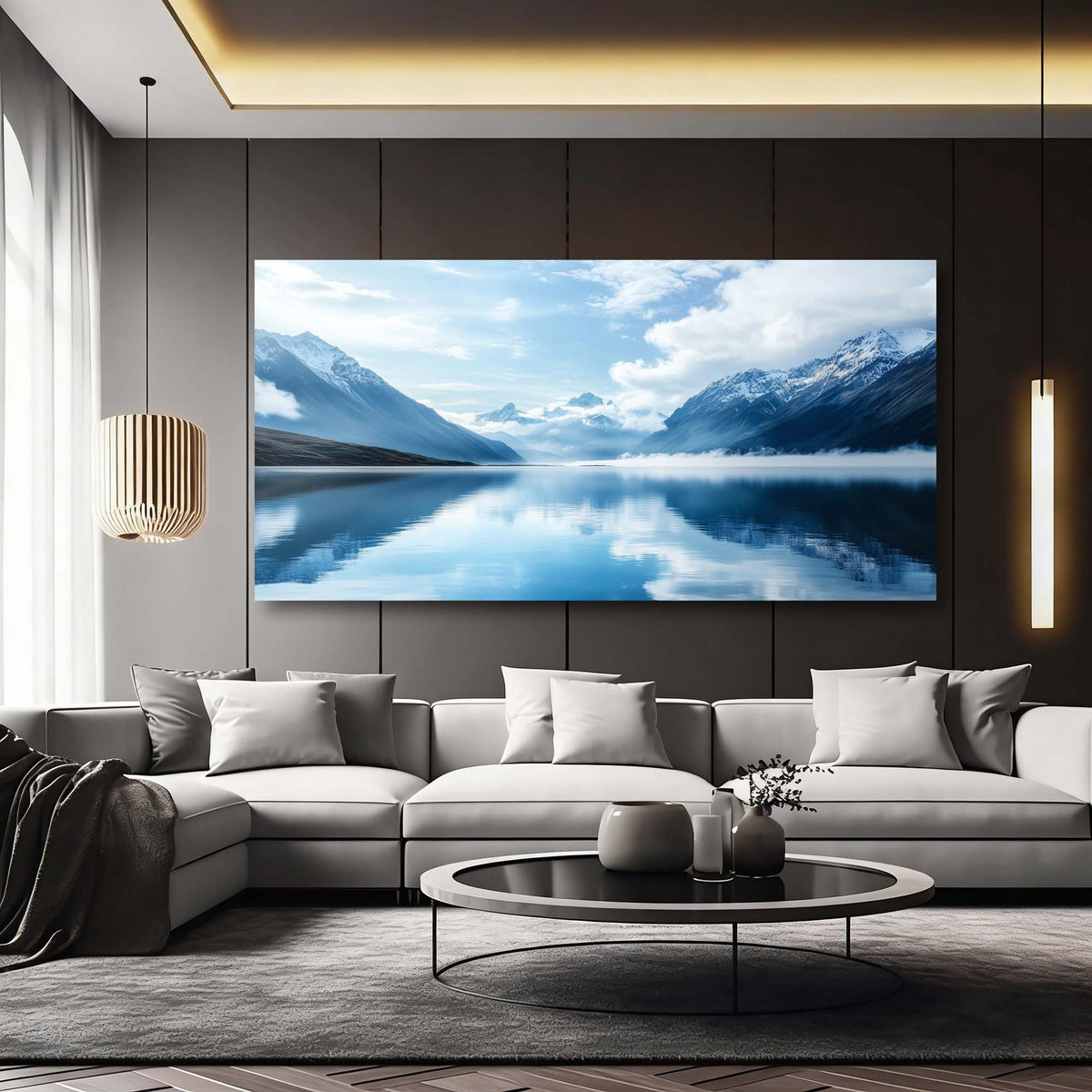 Blue Nature Wall Art for Living Room Canvas Painting Prints Art Deco Artwork Office Bedroom Decor