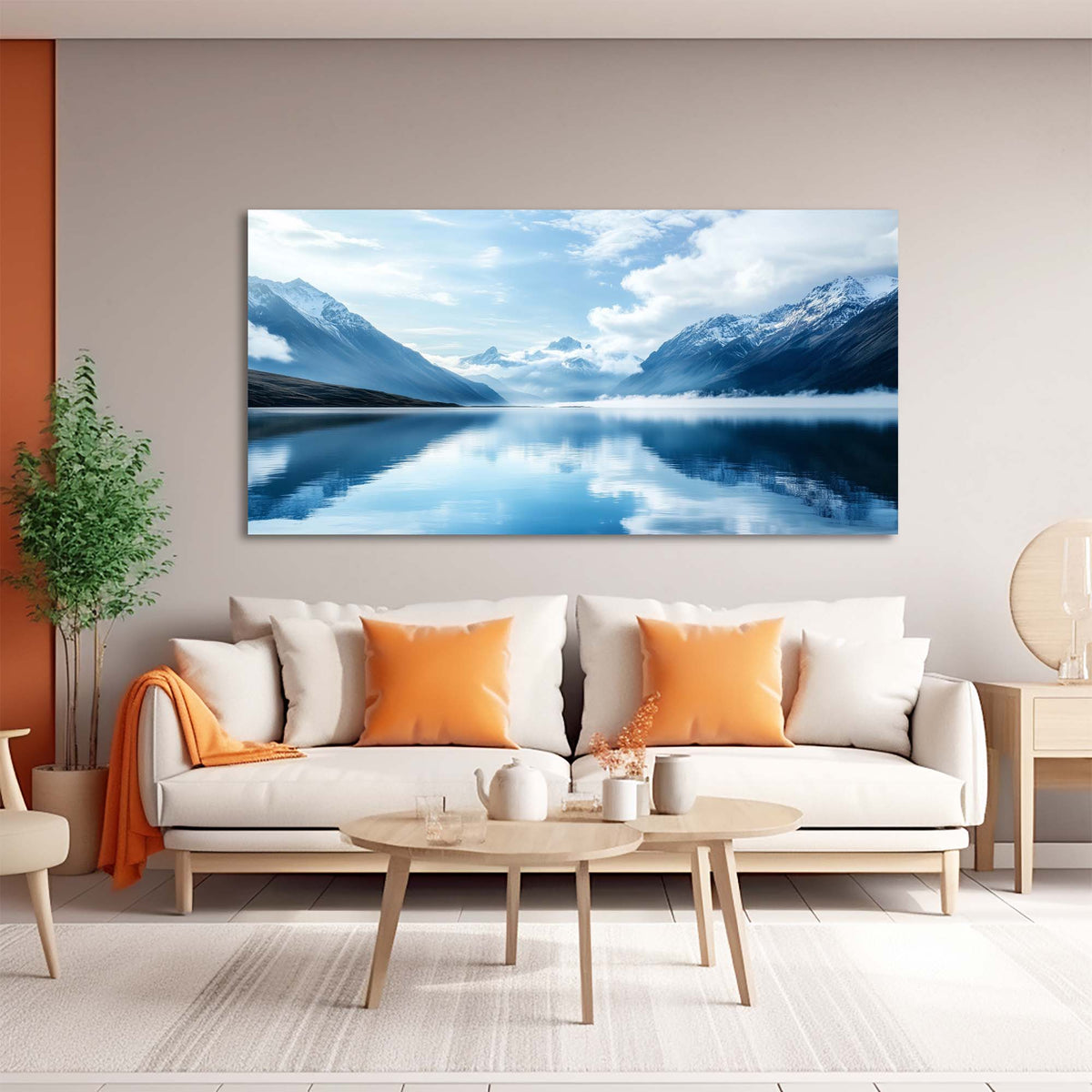 Blue Nature Wall Art for Living Room Canvas Painting Prints Art Deco Artwork Office Bedroom Decor