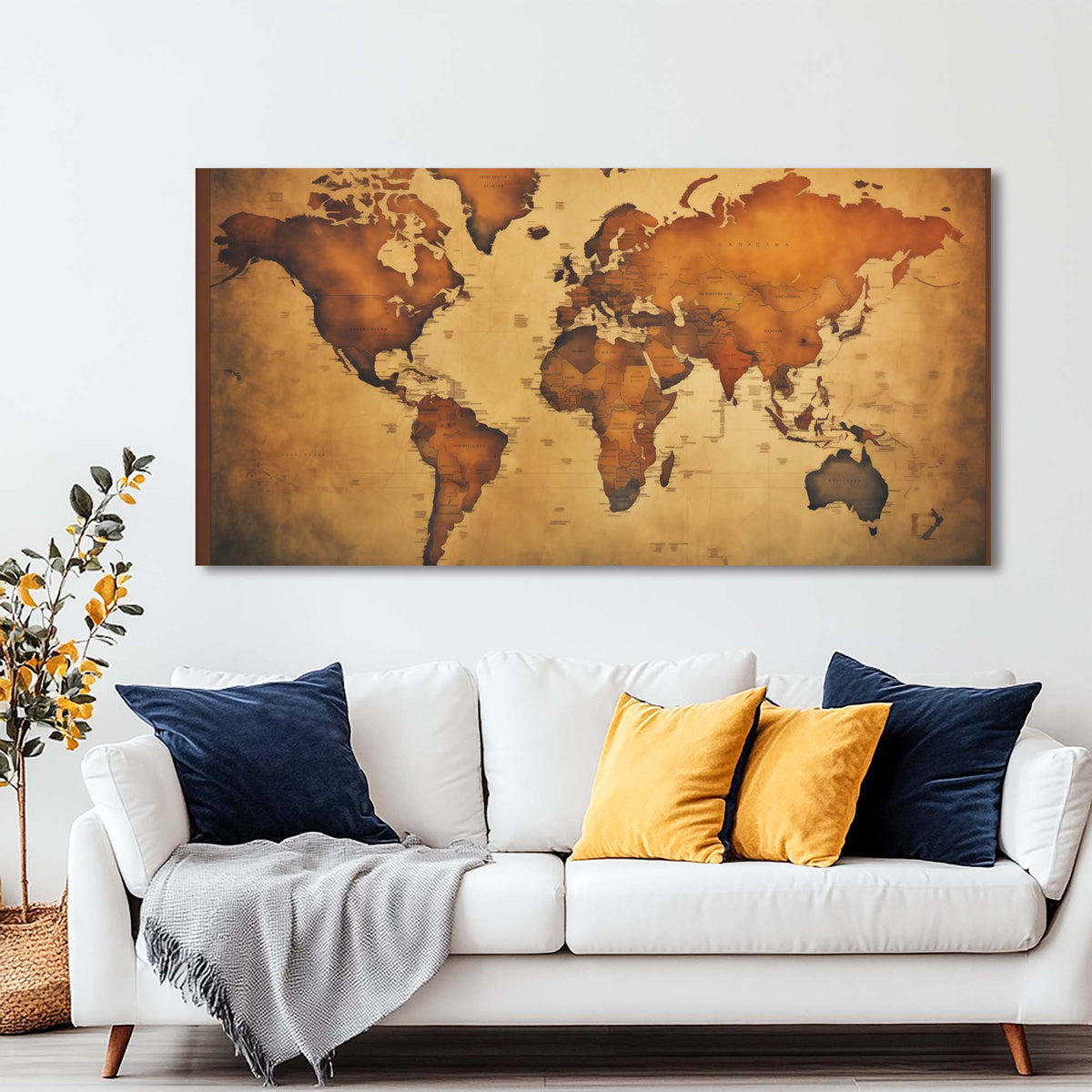 Brown Retro Nature Canvas Wall Art for Living Room Prints Artwork Bedroom Office Decor