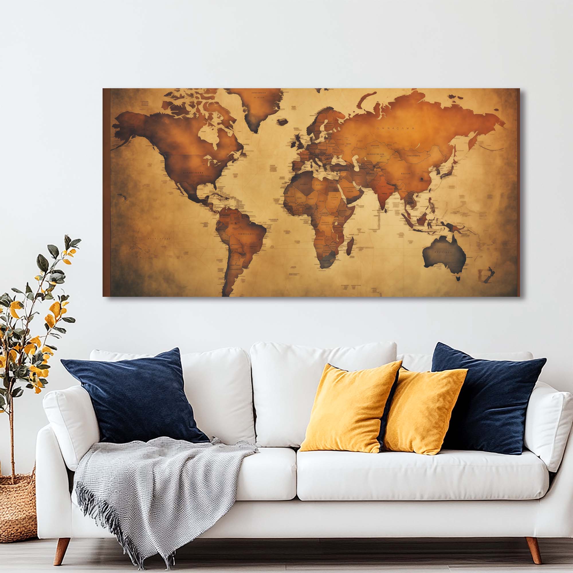 Brown Retro Nature Canvas Wall Art for Living Room Prints Artwork Bedroom Office Decor