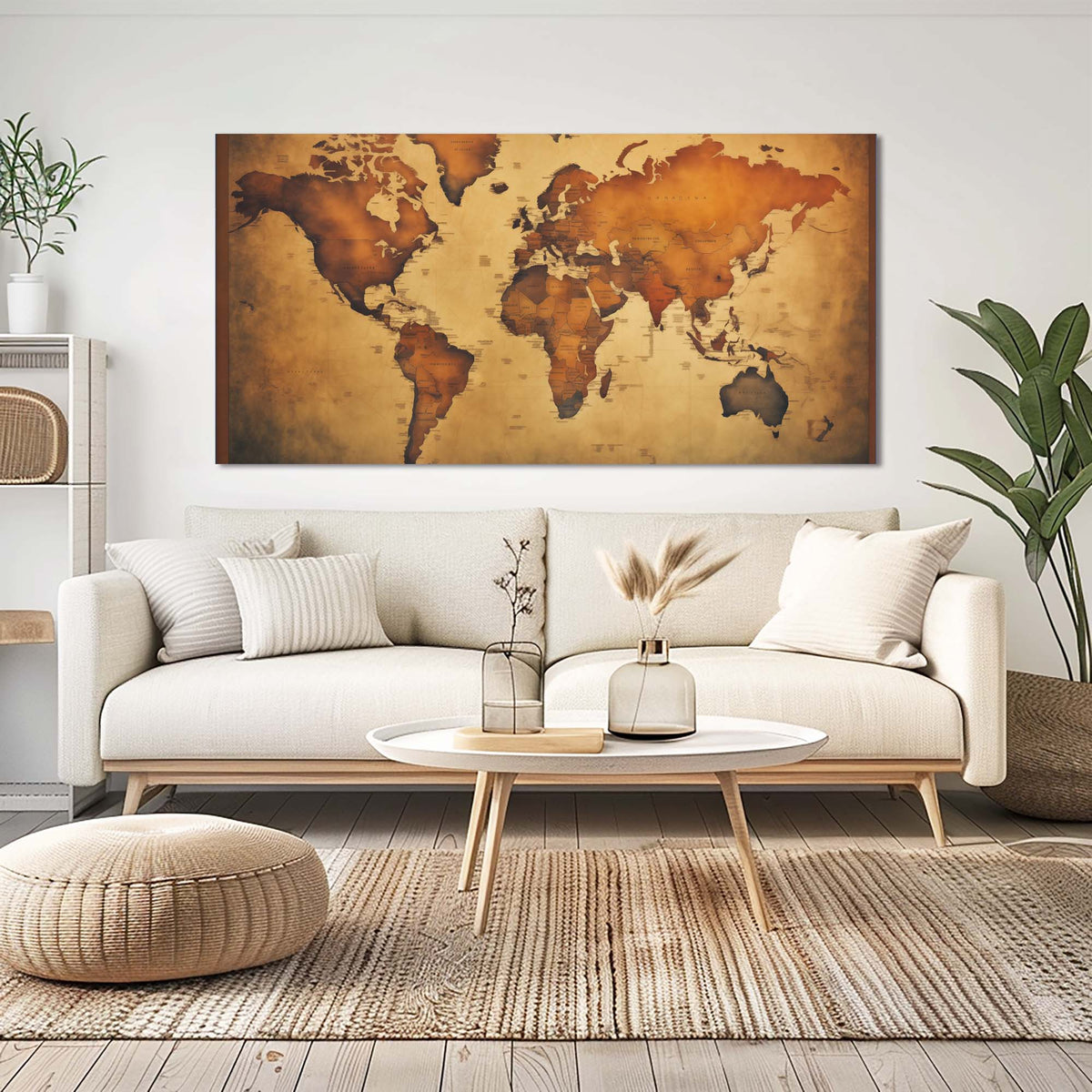 Brown Retro Nature Canvas Wall Art for Living Room Prints Artwork Bedroom Office Decor