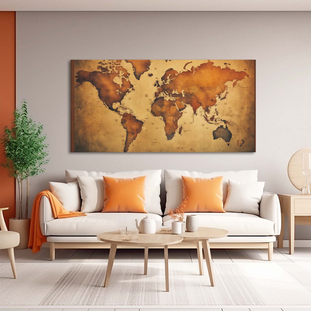 Brown Retro Nature Canvas Wall Art for Living Room Prints Artwork Bedroom Office Decor