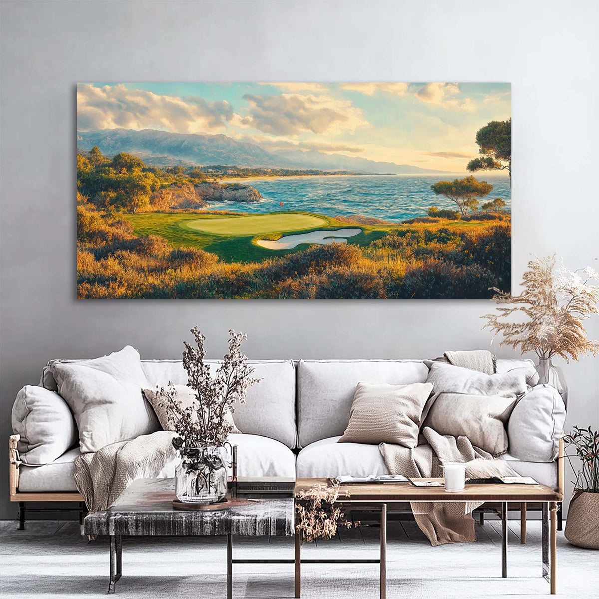 Brown Coastal Nature Wall Art for Living Room Canvas Painting Prints Artwork Family Bedroom Office Decor