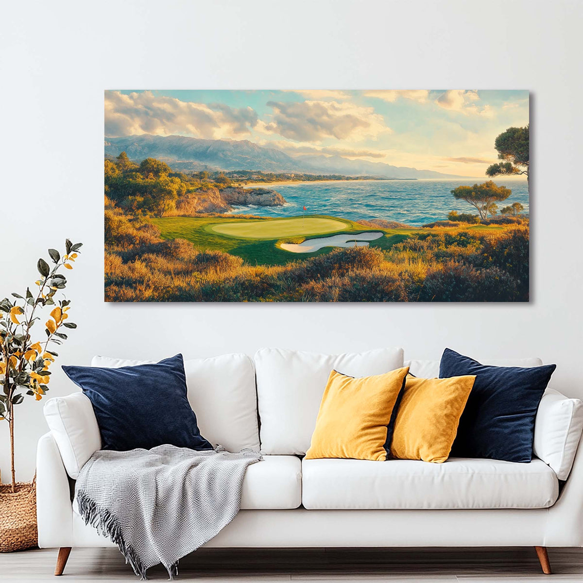 Brown Coastal Nature Wall Art for Living Room Canvas Painting Prints Artwork Family Bedroom Office Decor