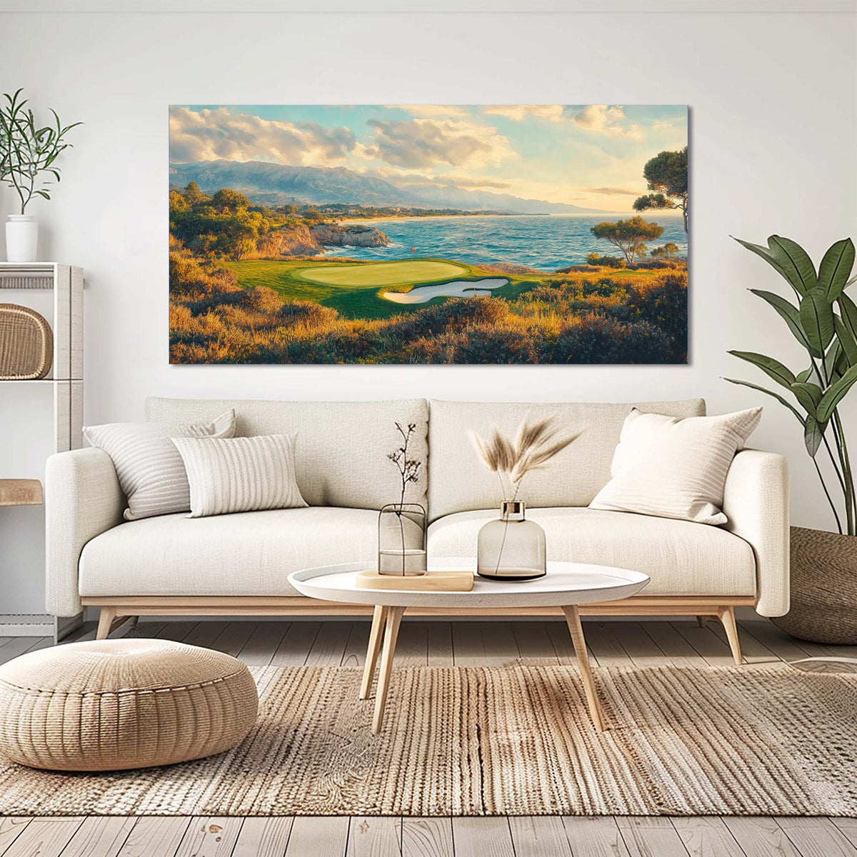 Brown Coastal Nature Wall Art for Living Room Canvas Painting Prints Artwork Family Bedroom Office Decor
