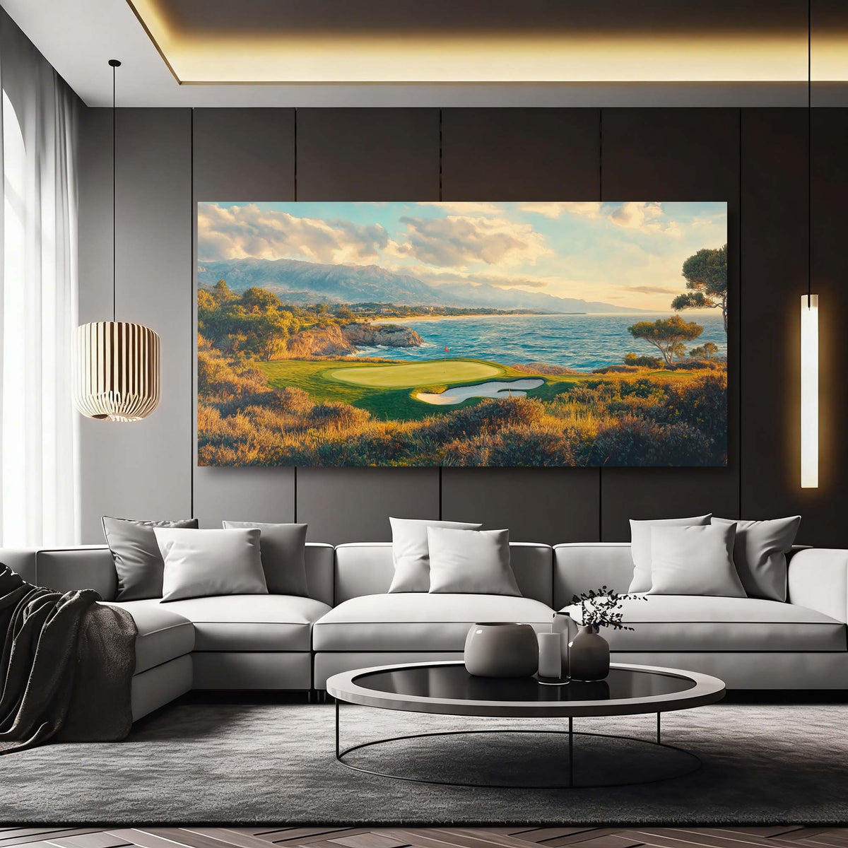 Brown Coastal Nature Wall Art for Living Room Canvas Painting Prints Artwork Family Bedroom Office Decor