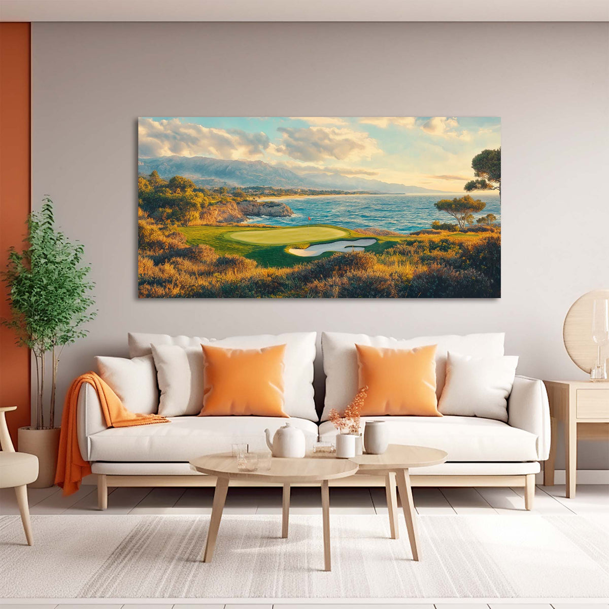 Brown Coastal Nature Wall Art for Living Room Canvas Painting Prints Artwork Family Bedroom Office Decor