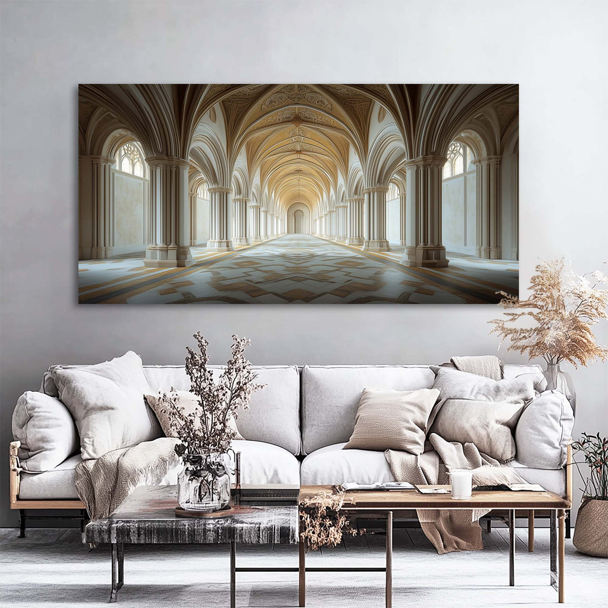 Gray Mysterious Horror Canvas Wall Art for Living Room Prints Artwork Bedroom Office Decor