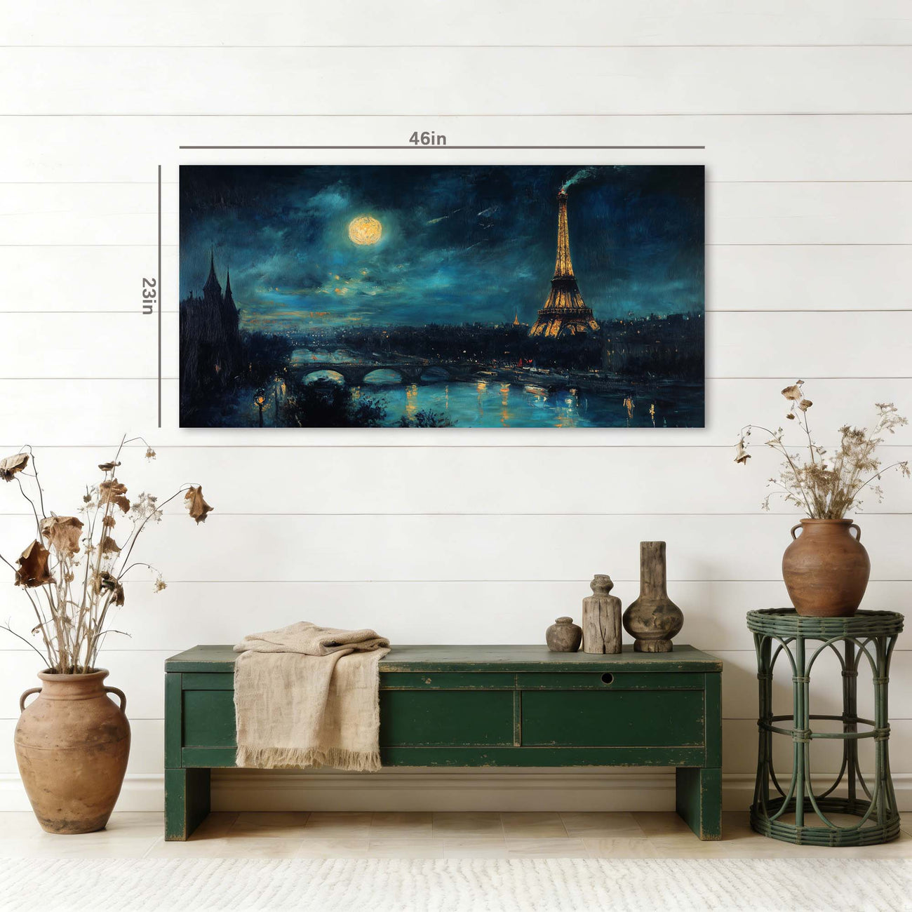 Navy Blue Nature Wall Art for Living Room Canvas Painting Prints Art Deco Artwork Office Bedroom Decor