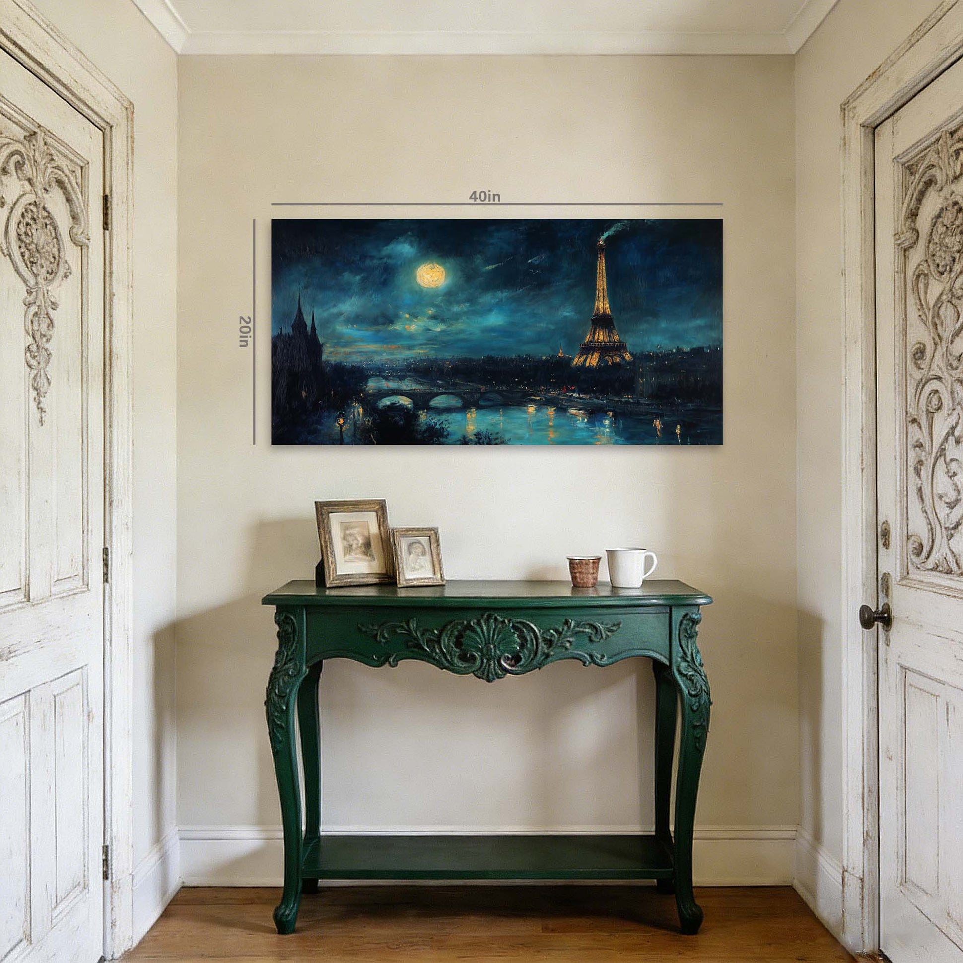 Navy Blue Nature Wall Art for Living Room Canvas Painting Prints Art Deco Artwork Office Bedroom Decor
