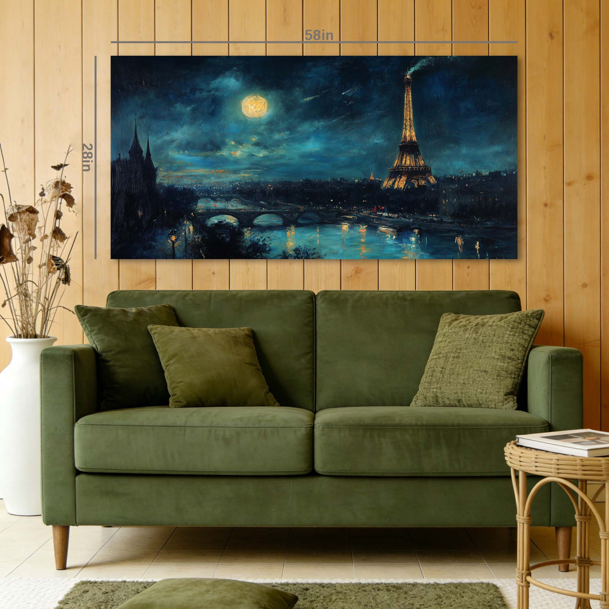 Navy Blue Nature Wall Art for Living Room Canvas Painting Prints Art Deco Artwork Office Bedroom Decor