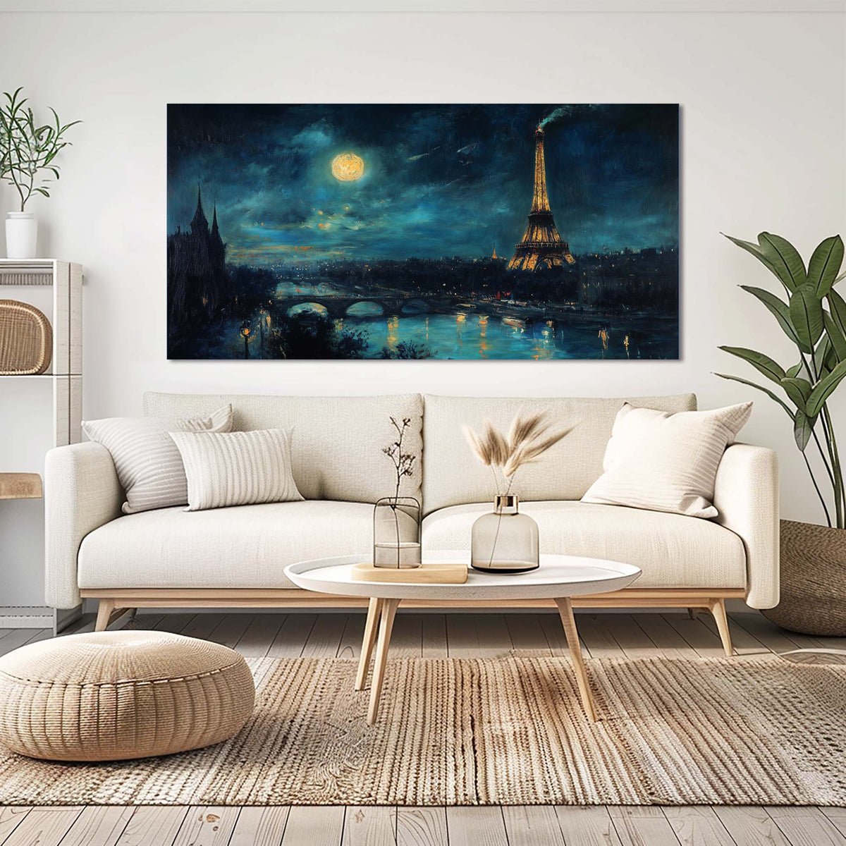 Navy Blue Nature Wall Art for Living Room Canvas Painting Prints Art Deco Artwork Office Bedroom Decor