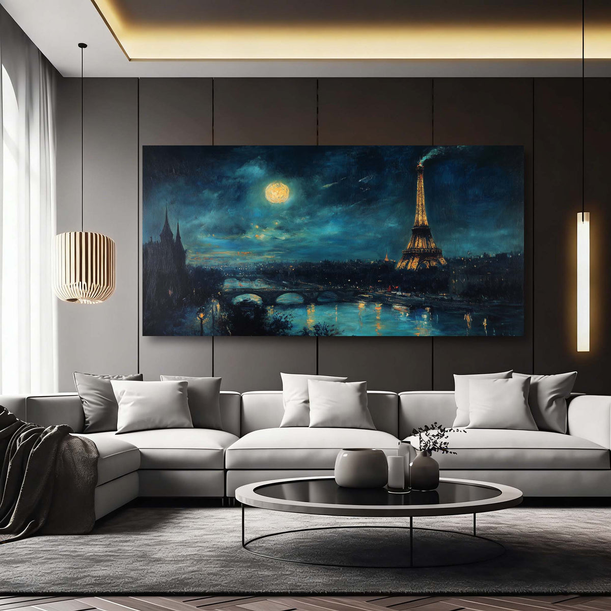 Navy Blue Nature Wall Art for Living Room Canvas Painting Prints Art Deco Artwork Office Bedroom Decor