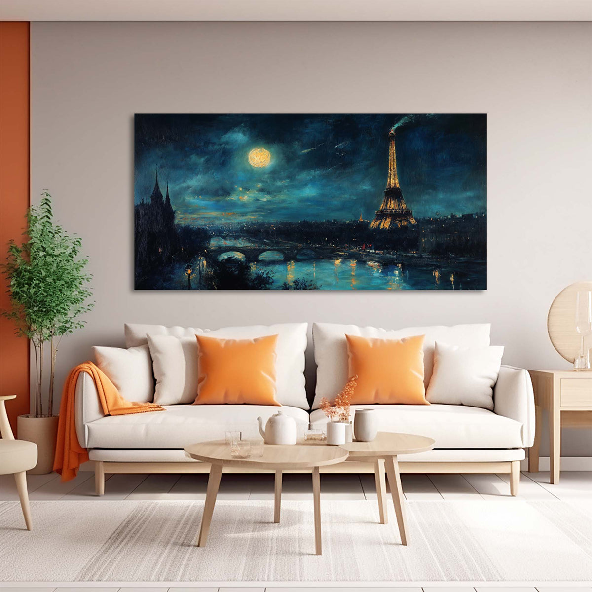 Navy Blue Nature Wall Art for Living Room Canvas Painting Prints Art Deco Artwork Office Bedroom Decor